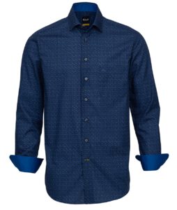 Print Hemd Herren Verona Kent Langarm mit Kontrast