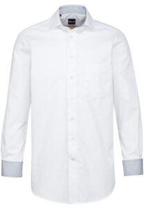 Hemd weiss Langarm Firenze New Kent modern fit Langarm mit Kontrast