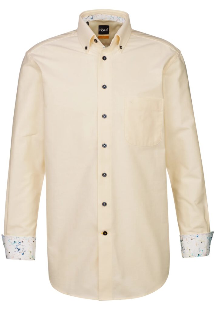 Businesshemd pastellfarben Firenze Button Down Langarm modern fit mit Kontrast