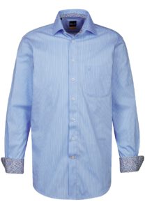 Hemd hellblau Herren Firenze New Kent Langarm modern fit mit Kontrast