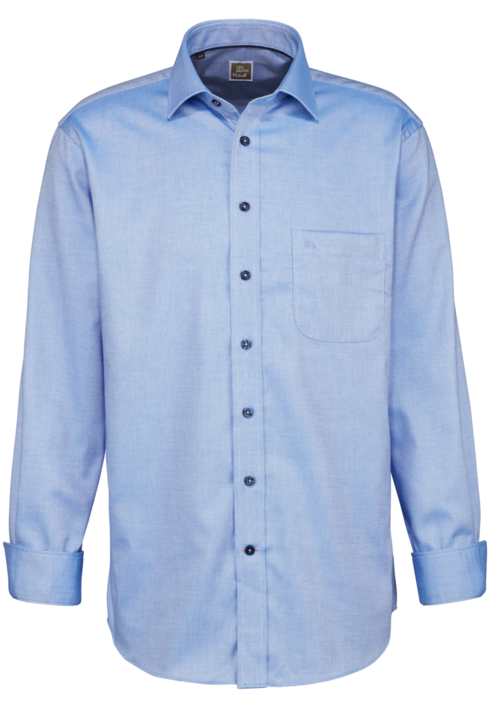 Popeline Hemd Pisa New Kent Langarm regular fit mit Kontrast