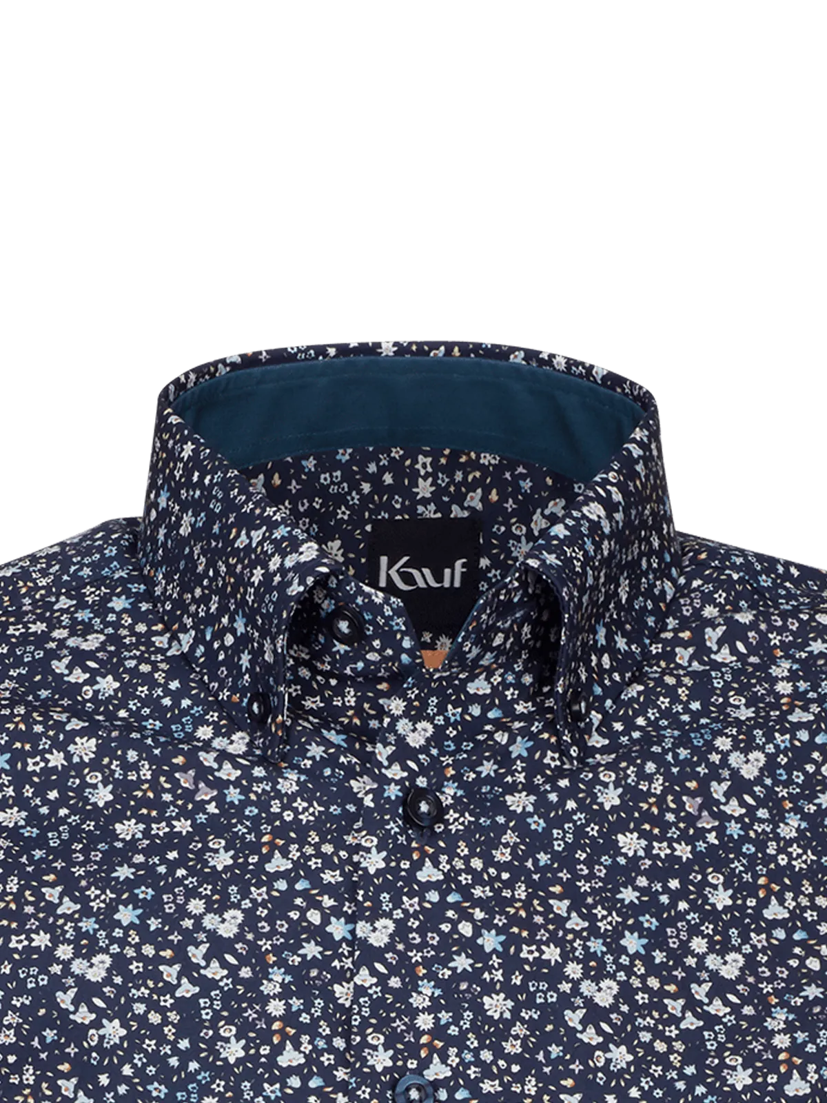Firenze Button Down Langarm modern fit blau mit Kontrast