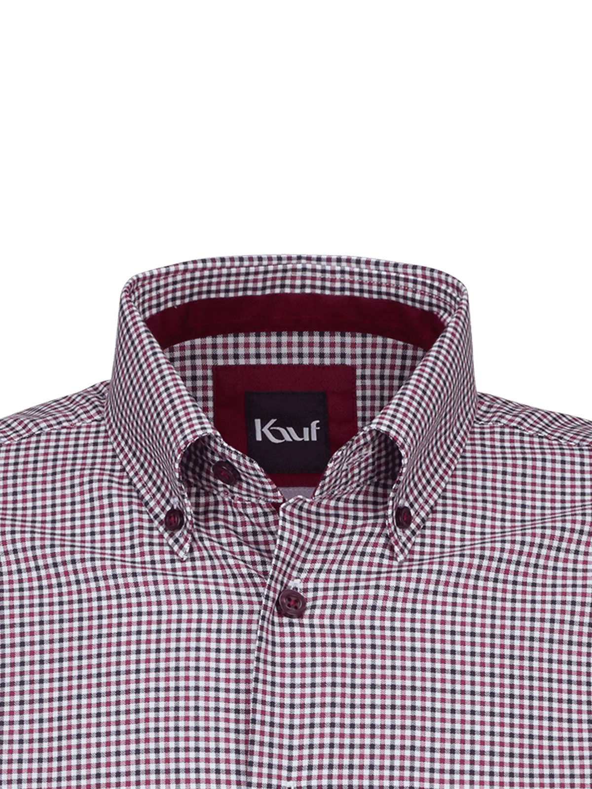 Bari Button Down Langarm regular fit rot mit Kontrast