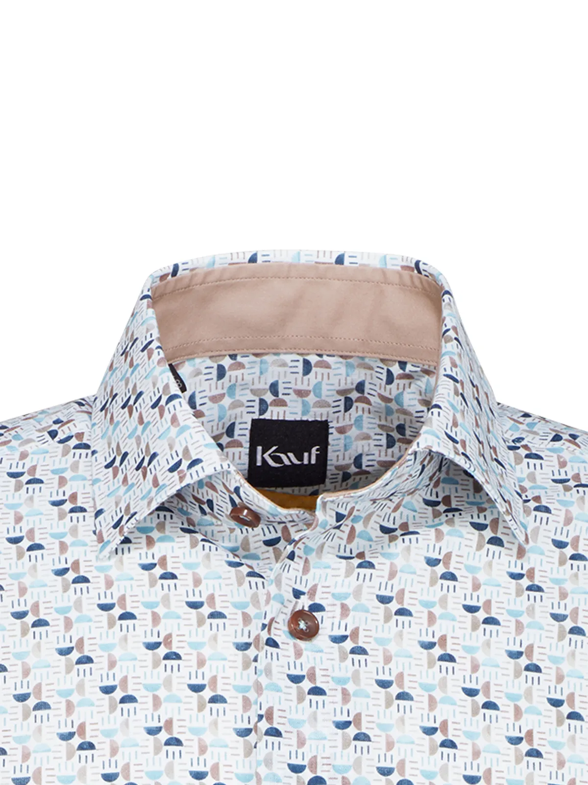 Verona Kent modern fit Kurzarm mit Kontrast mit Leinen
