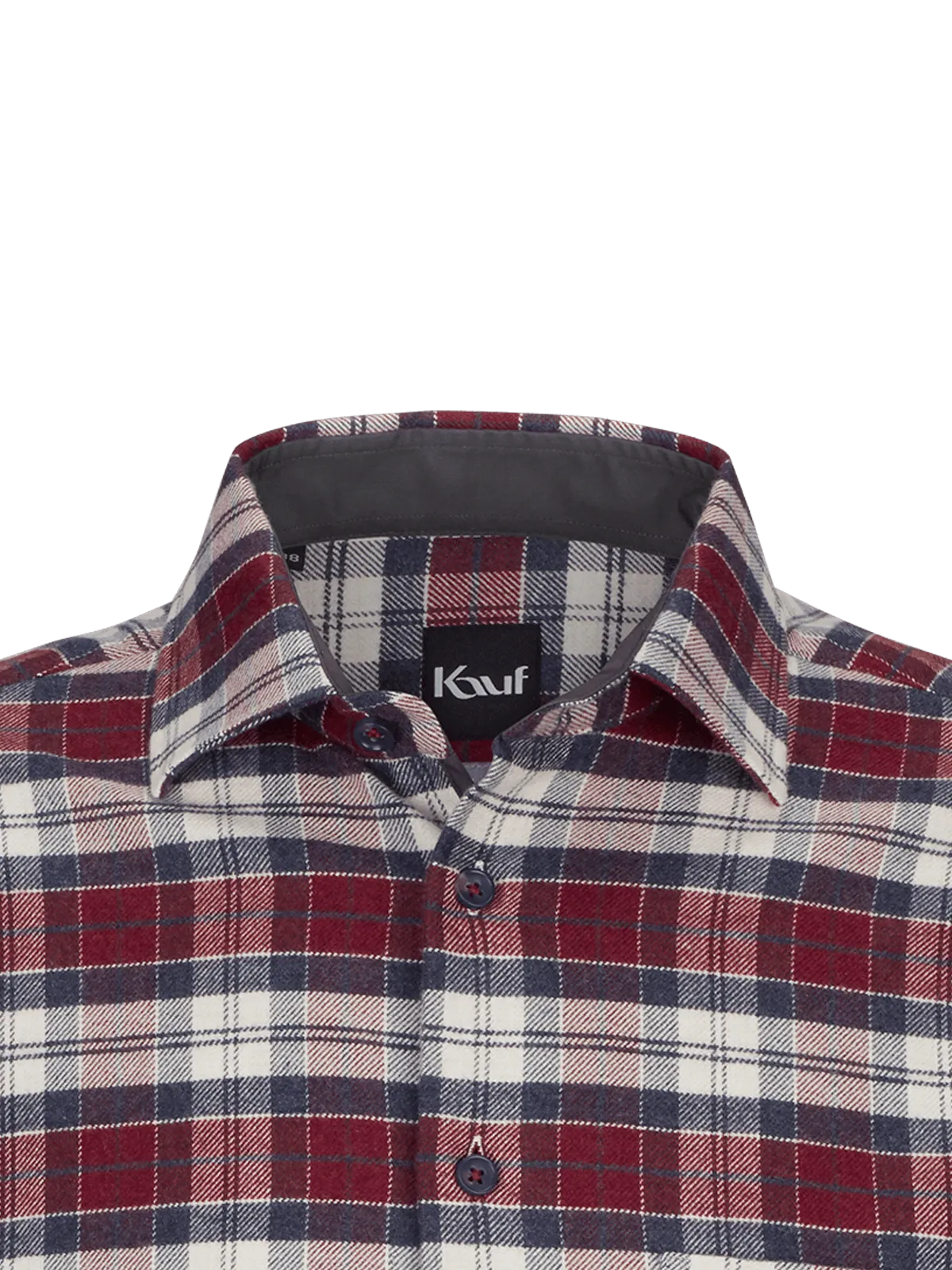 Bari Kent Langarm regular fit mit Kontrast in Flanellqualität