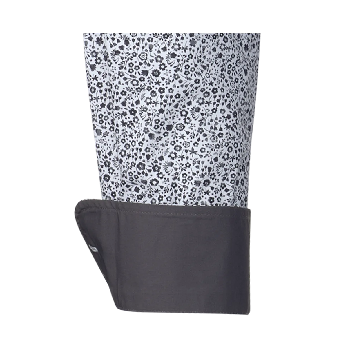 Modern Fit Hemd mit anthrazitfarbenem Blumendruck – Firenze New Kent