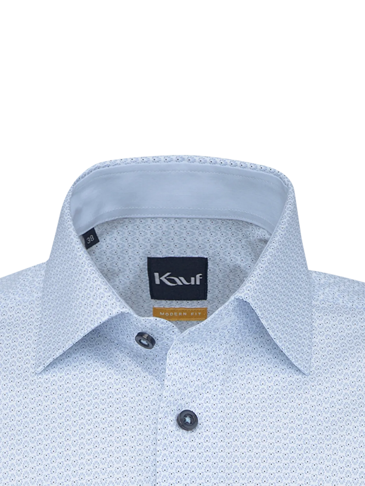 Chemise Firenze New Kent bleu clair, coupe Modern Fit, avec motif imprimé raffiné
