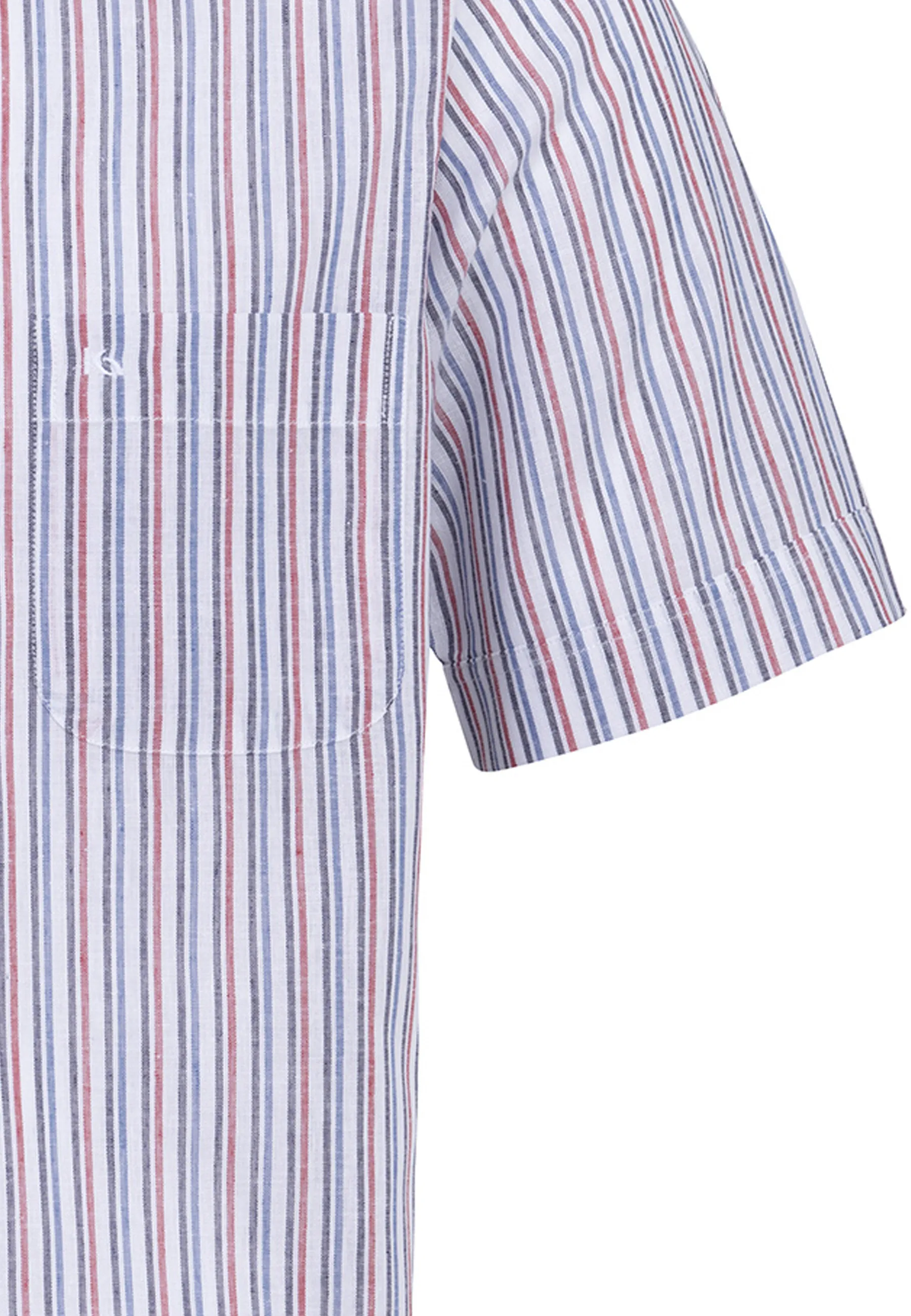 Bari Button Down Kurzarm mit Kontrast mit Leinen