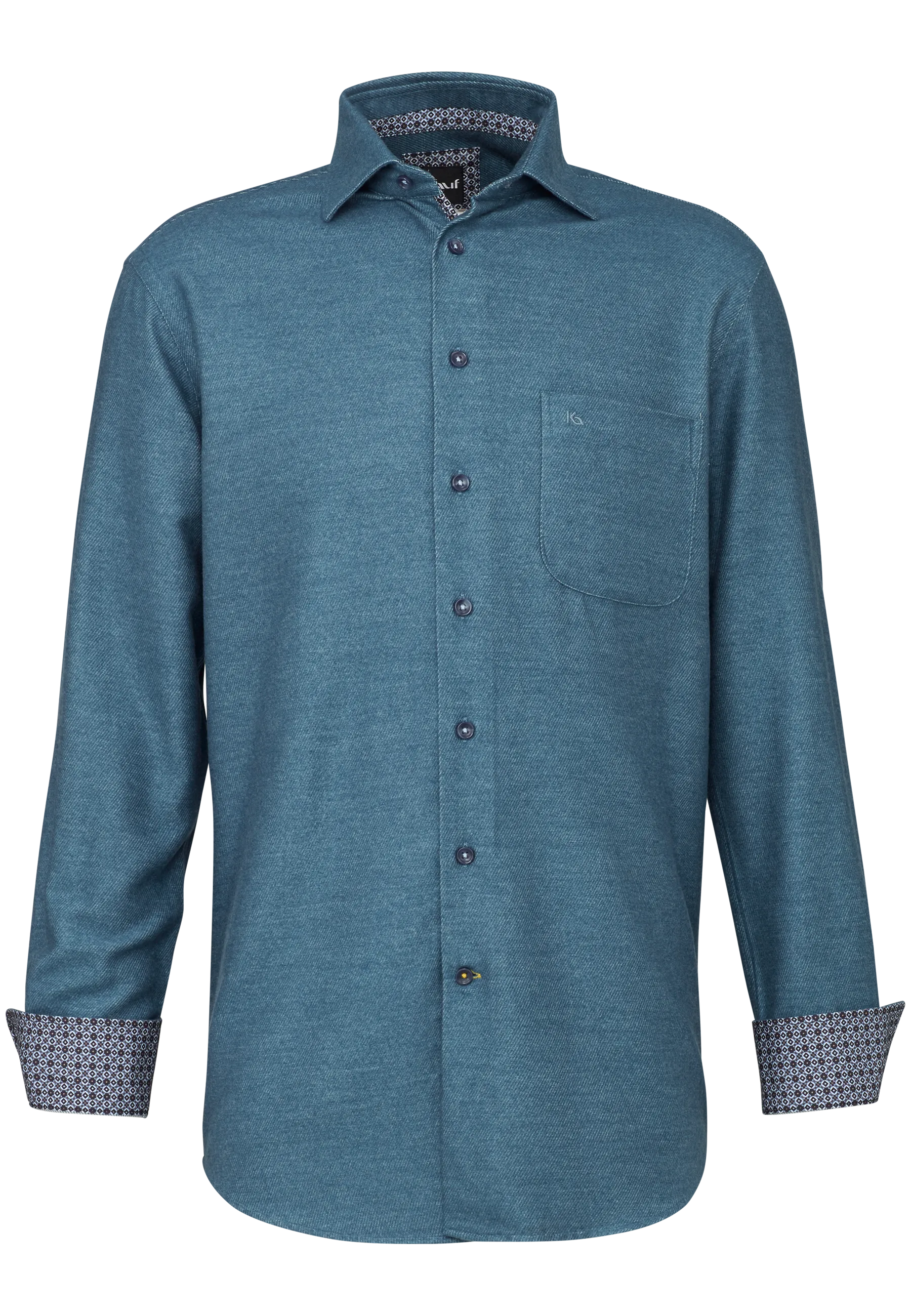 Bari New Kent Langarm regular fit mit Kontrast in Flanellqualität