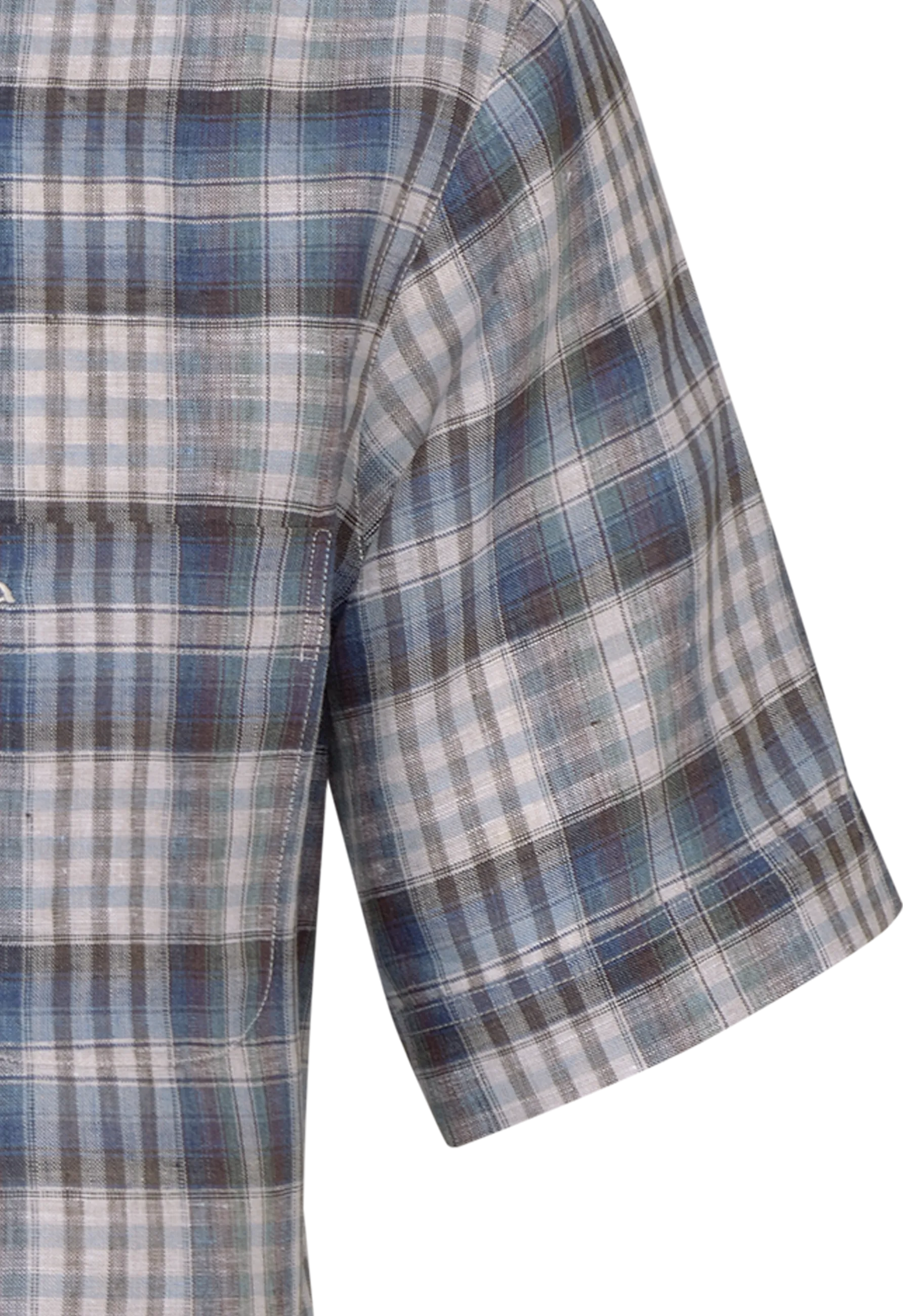 Bari Kent Kurzarm regular fit mit Kontrast mit Leinen