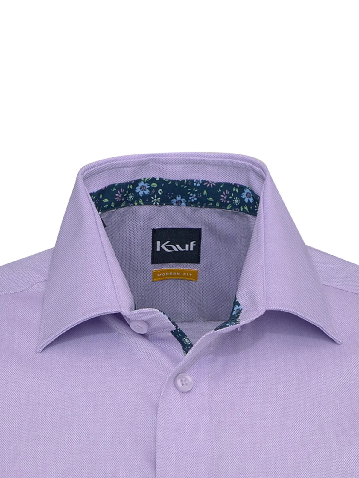Lilafarbenes Pisa New Kent Hemd Regular Fit mit feiner Struktur