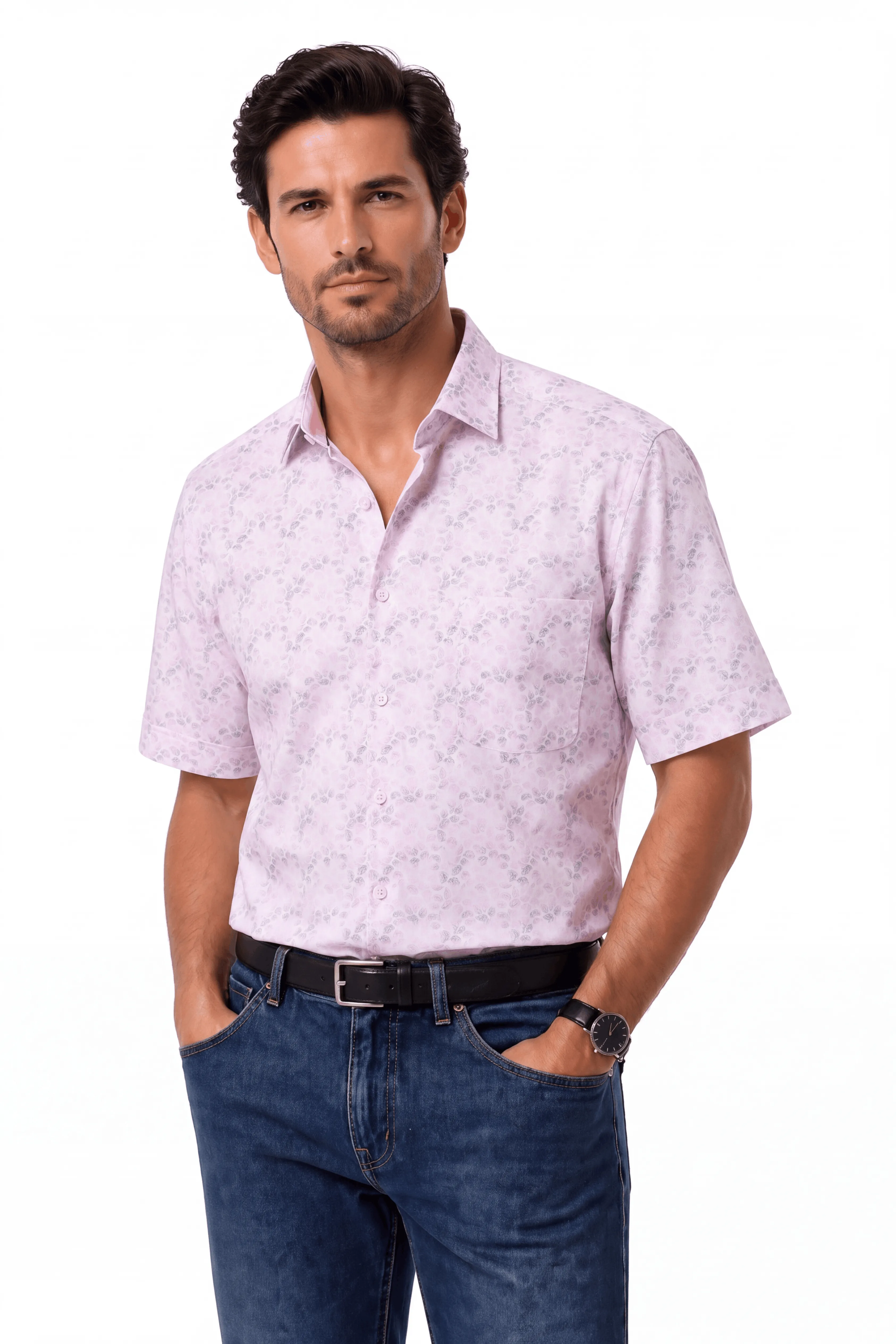 Bari Kent regular fit short sleeve with contrast