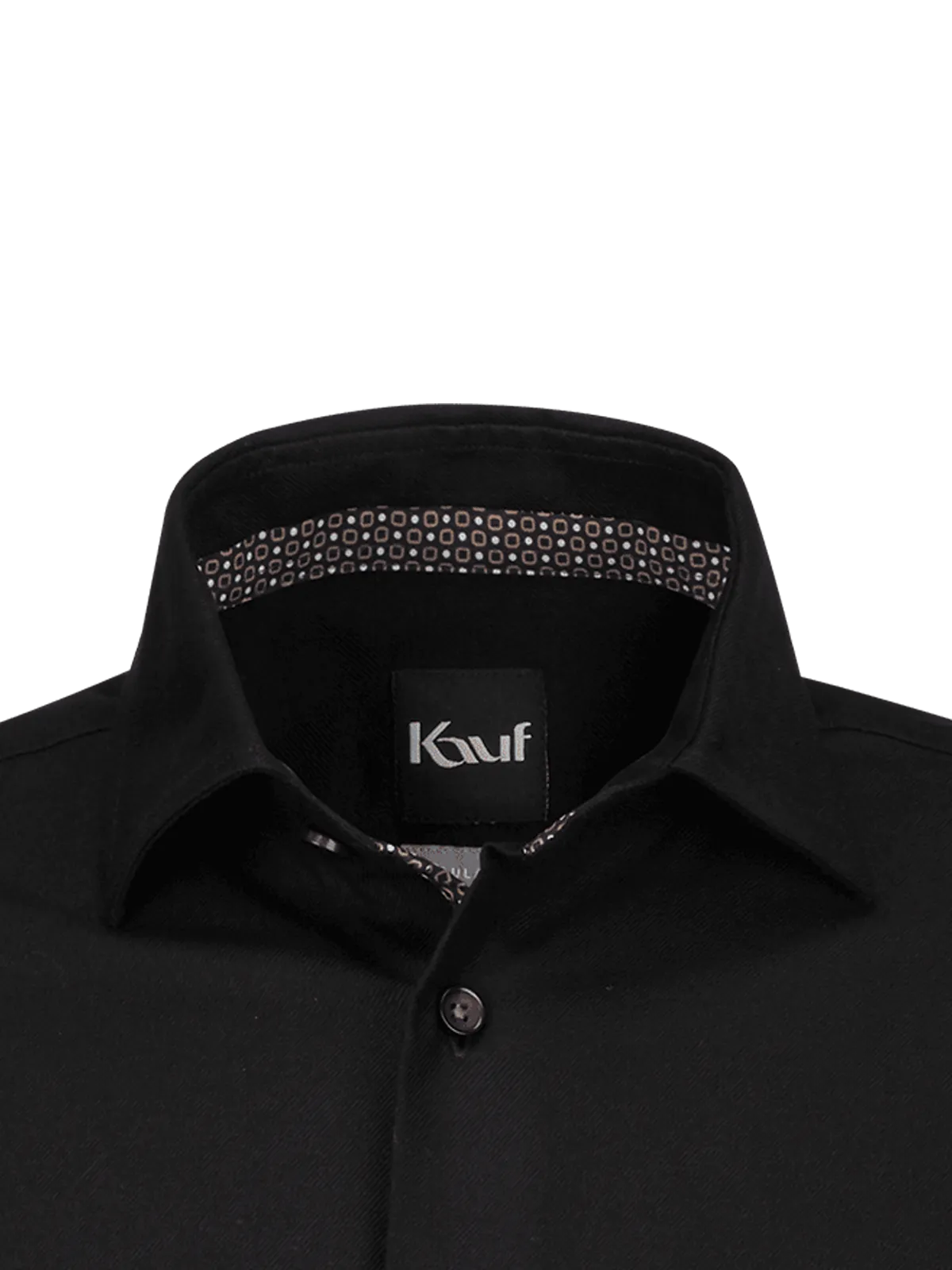 Bari Kent Langarm regular fit mit Kontrast schwarz in Flanellqualität