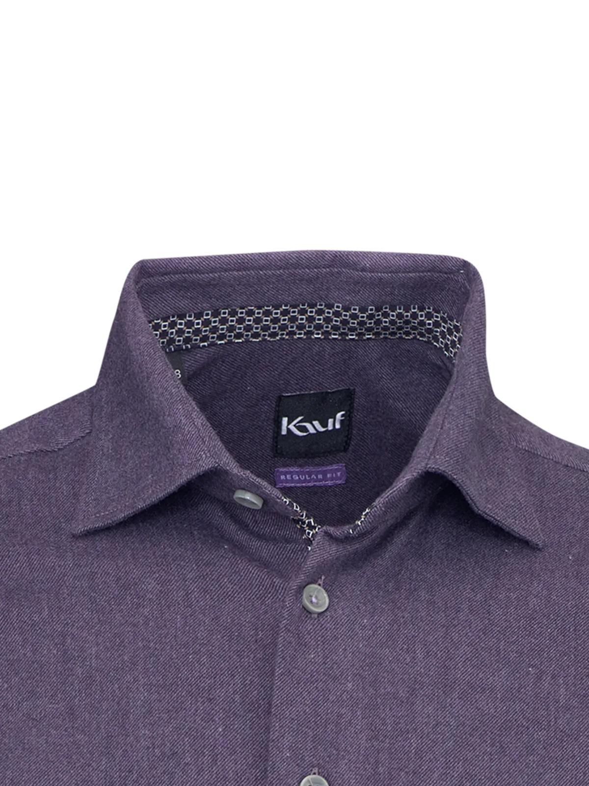 Dunkellila Bari Kent Flanellhemd Regular Fit