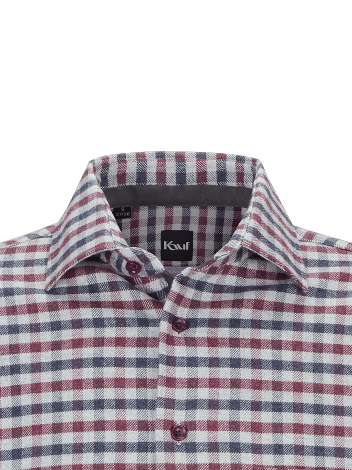 Bari Kent Langarm regular fit mit Kontrast in Flanellqualität