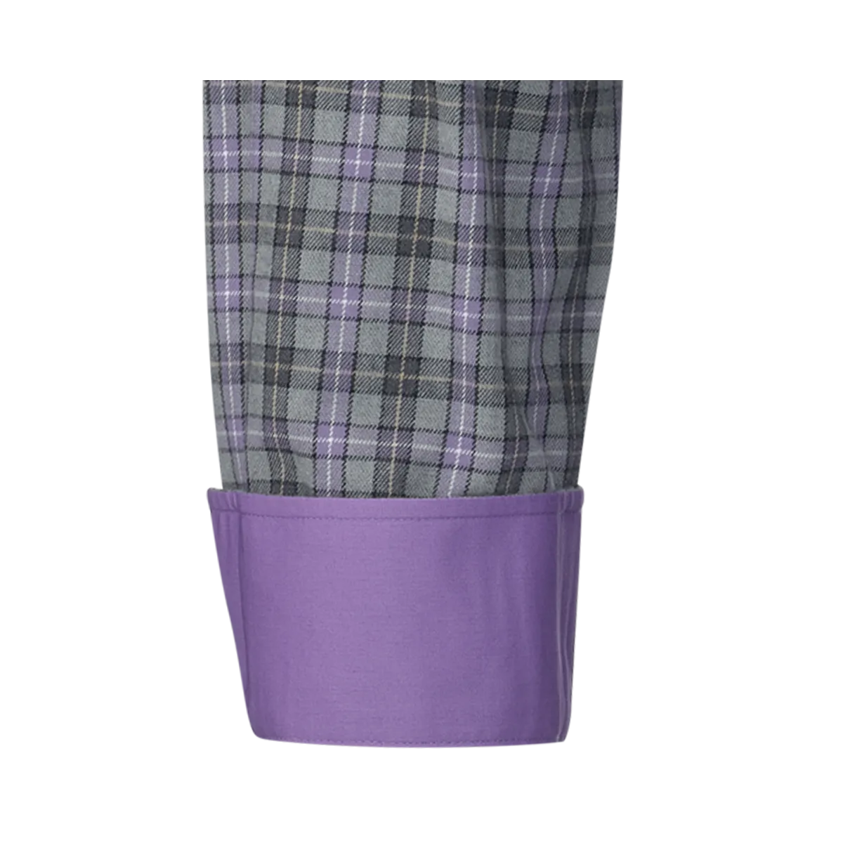 Light grey and lilac Bari Kent flannel shirt with a fine checked pattern