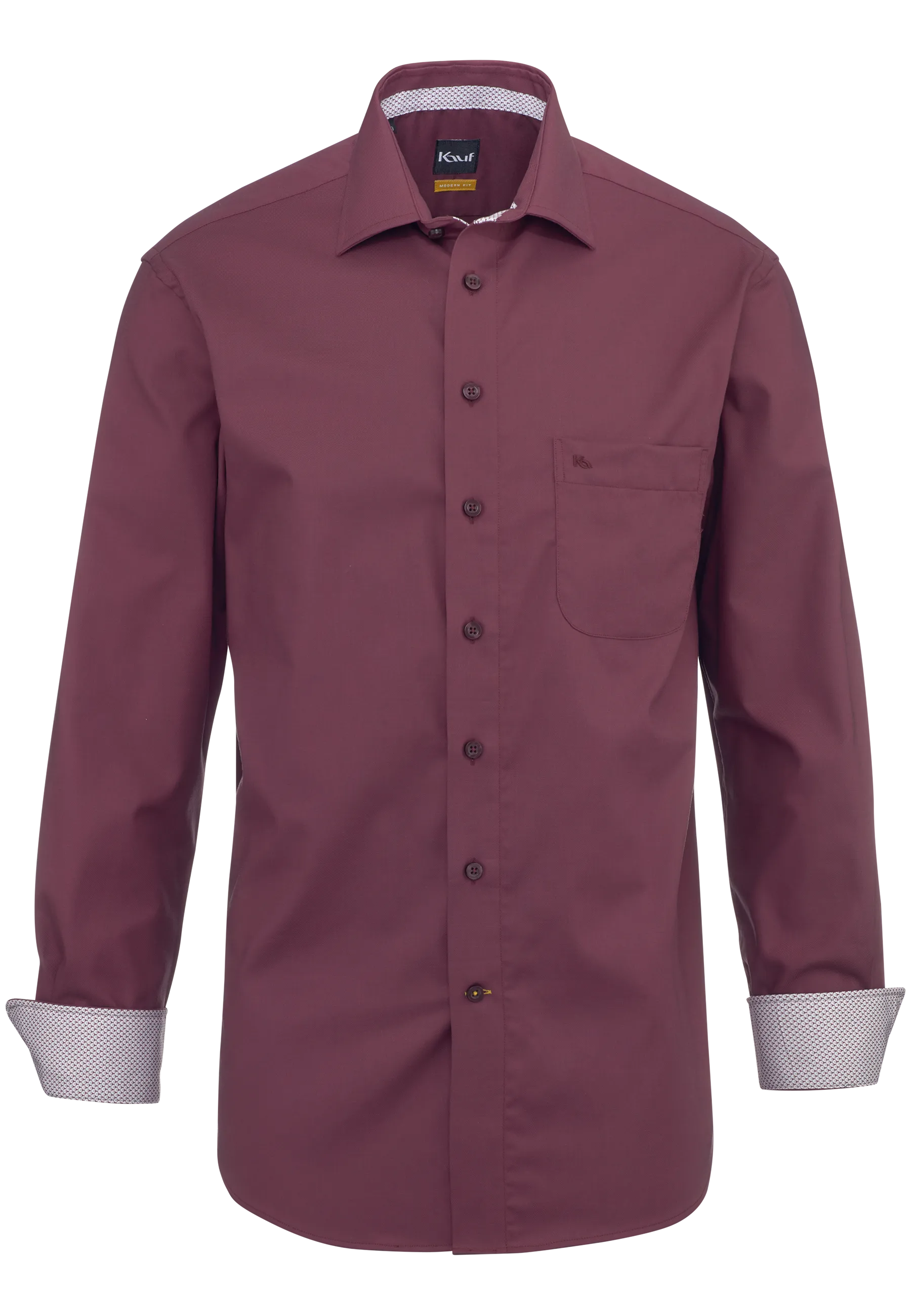 Rouge bordeaux Chemise New Kent « Firenze », coupe Modern Fit