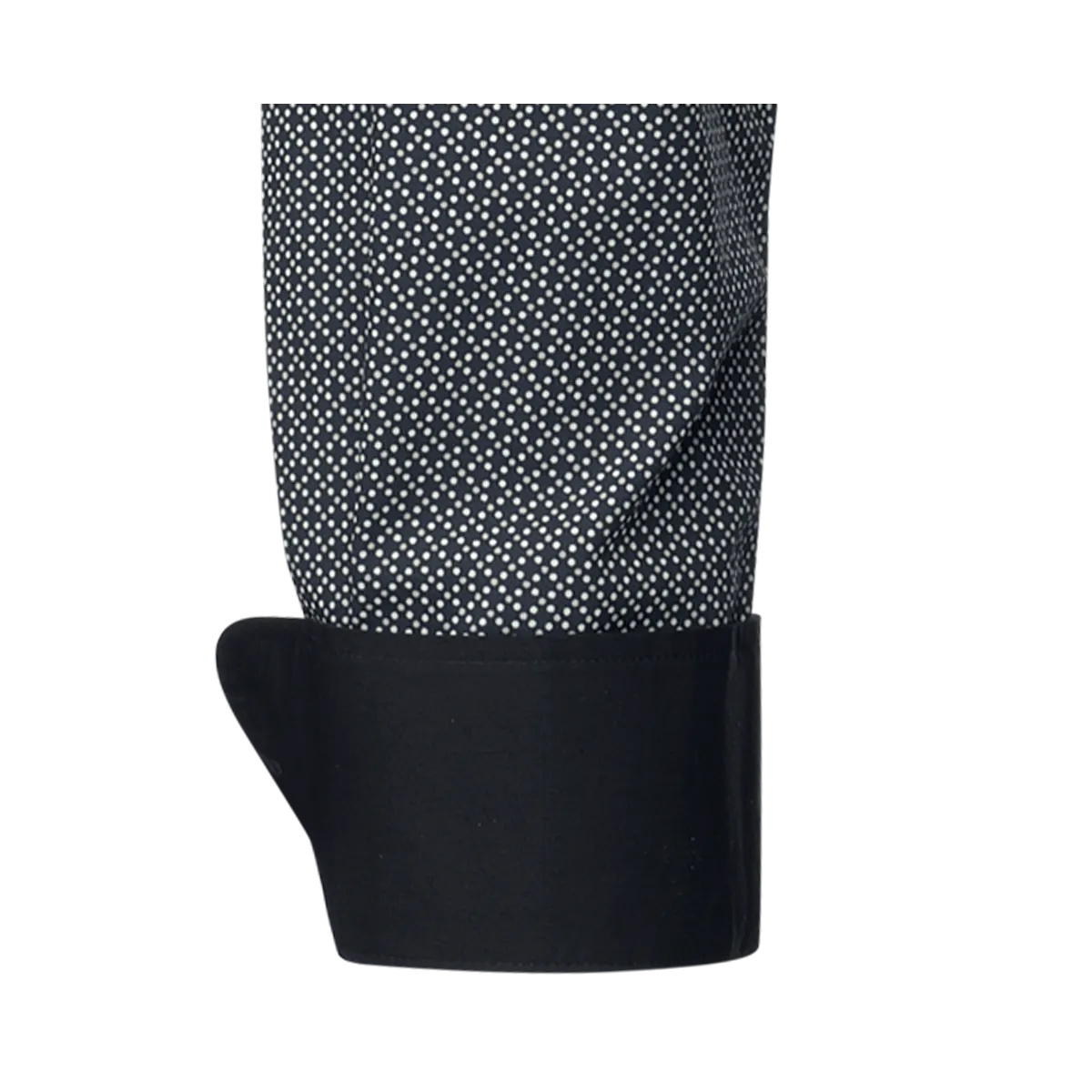 Camicia nera Firenze New Kent Modern Fit con raffinata stampa a pois