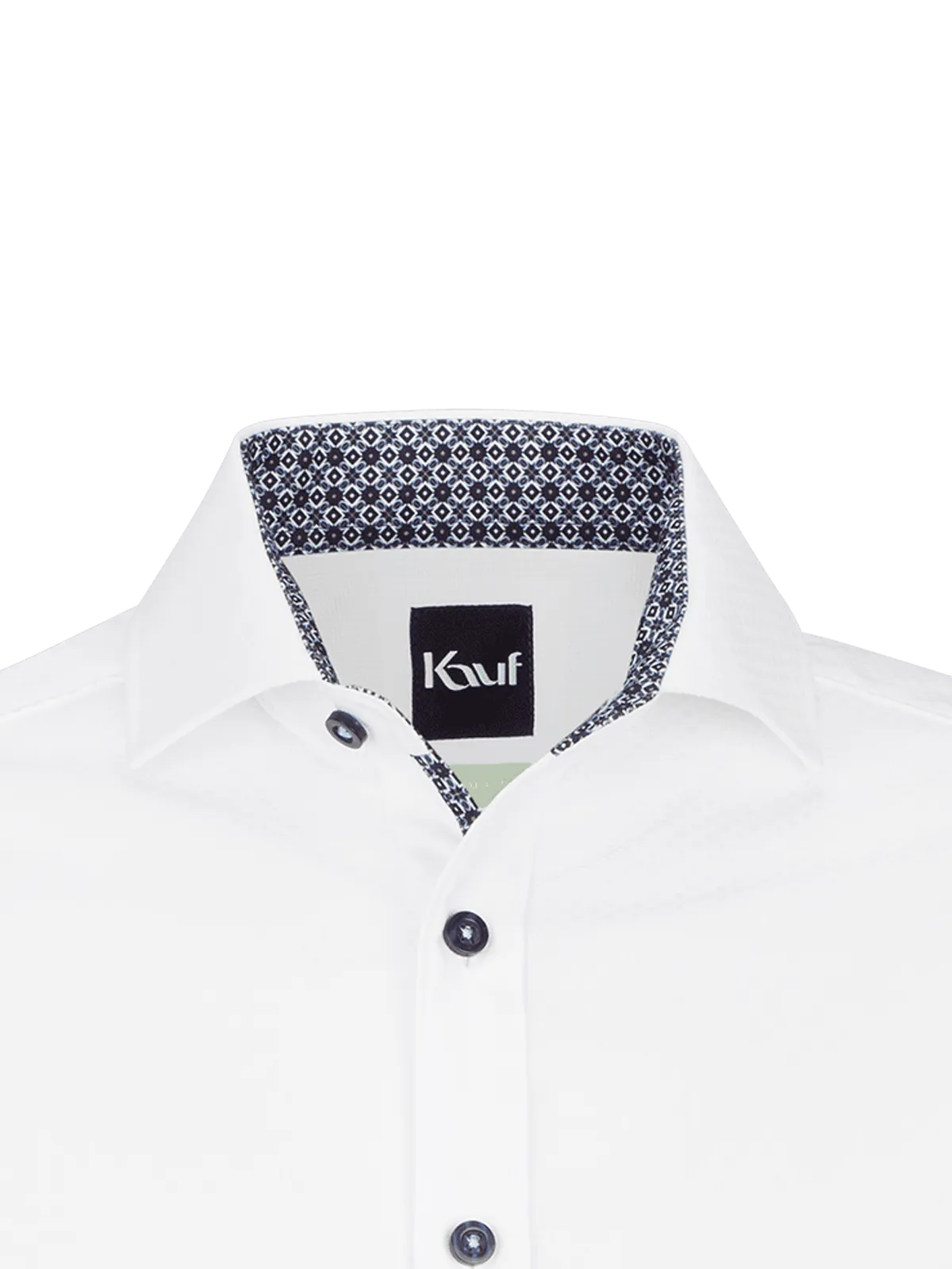London New Kent Langarm slim fit weiss mit Kontrast
