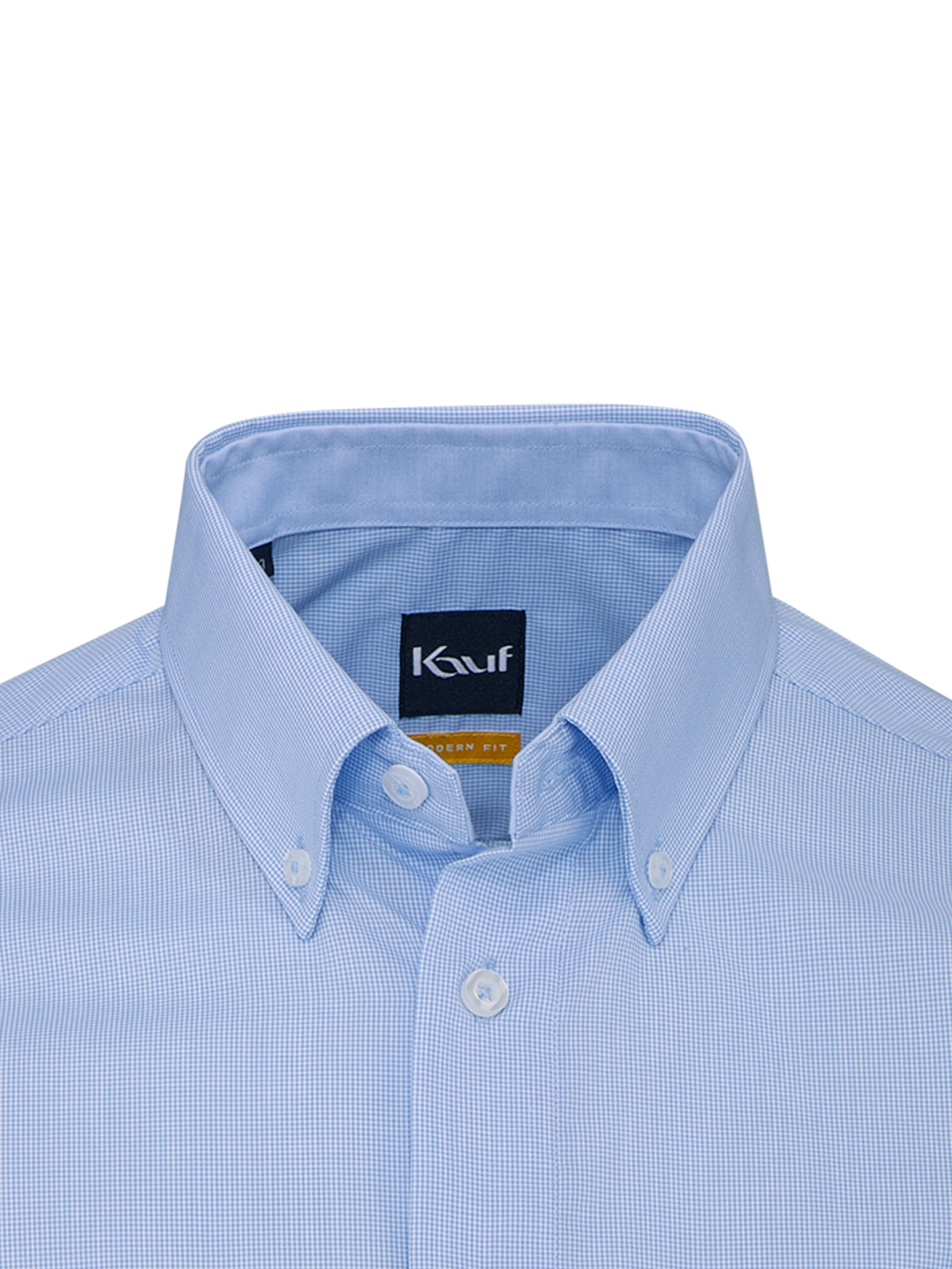 Hellblaues Firenze Button-Down-Hemd Modern Fit mit feinem Karo