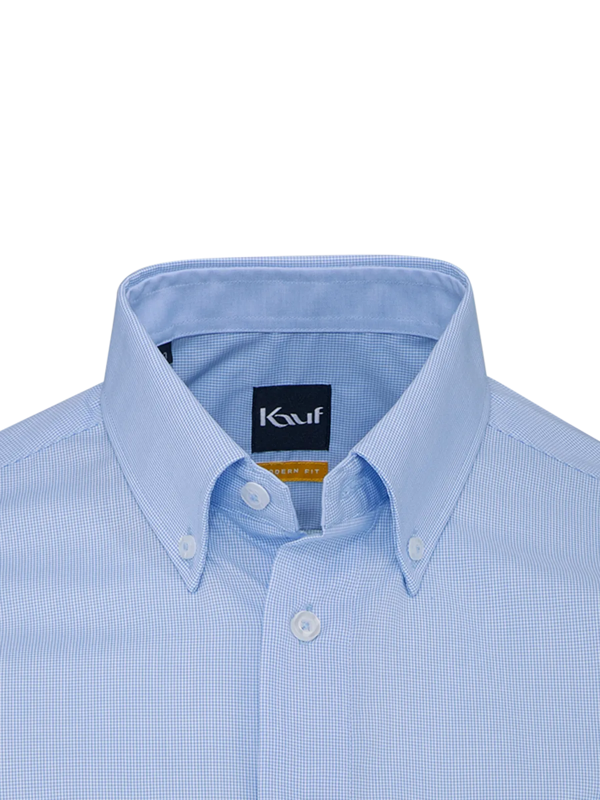 Chemise bleu clair « Firenze » à col boutonné Coupe Modern Fit avec un motif à petits carreaux
