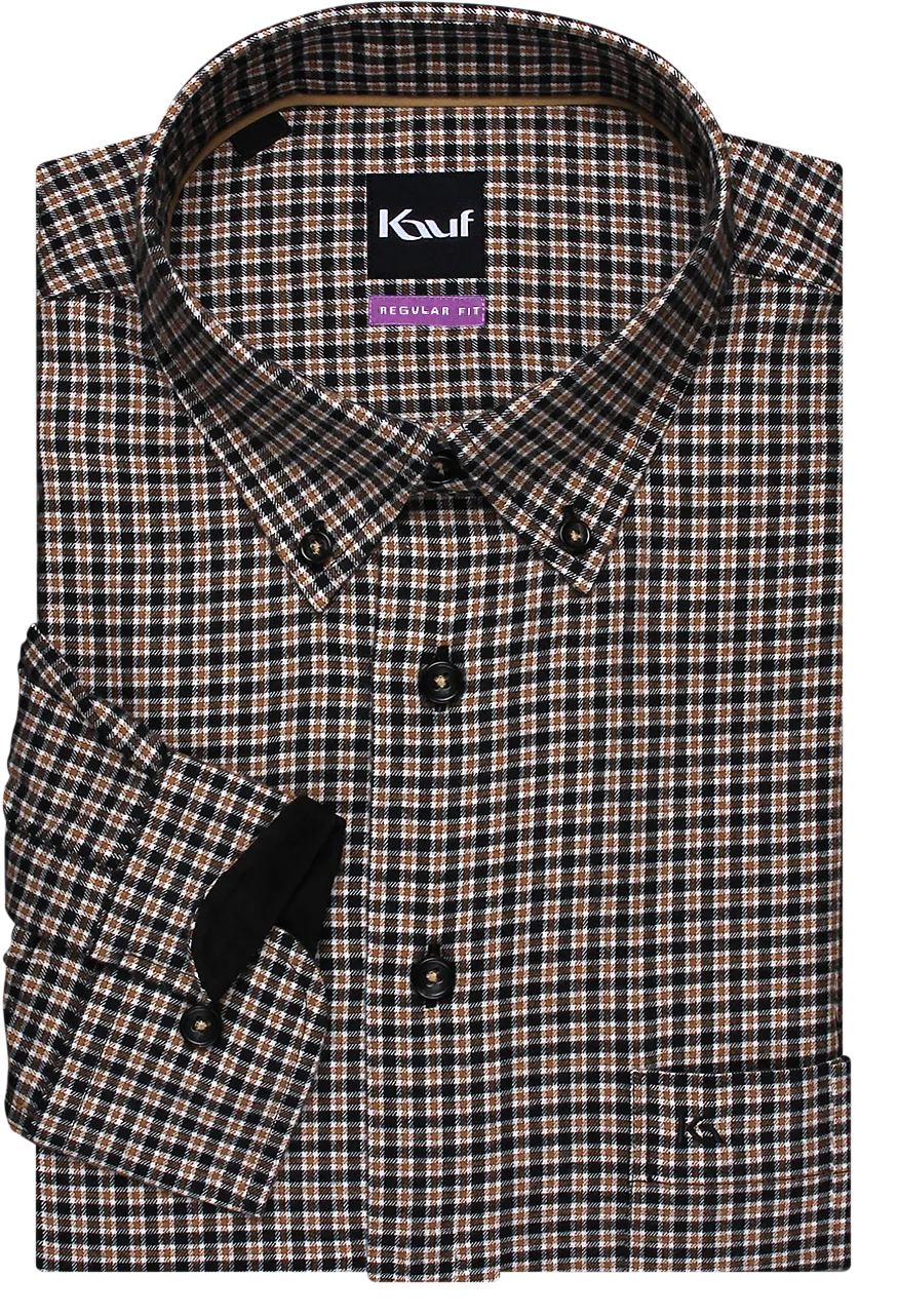 Bari Button Down Langarm mit Kontrast
