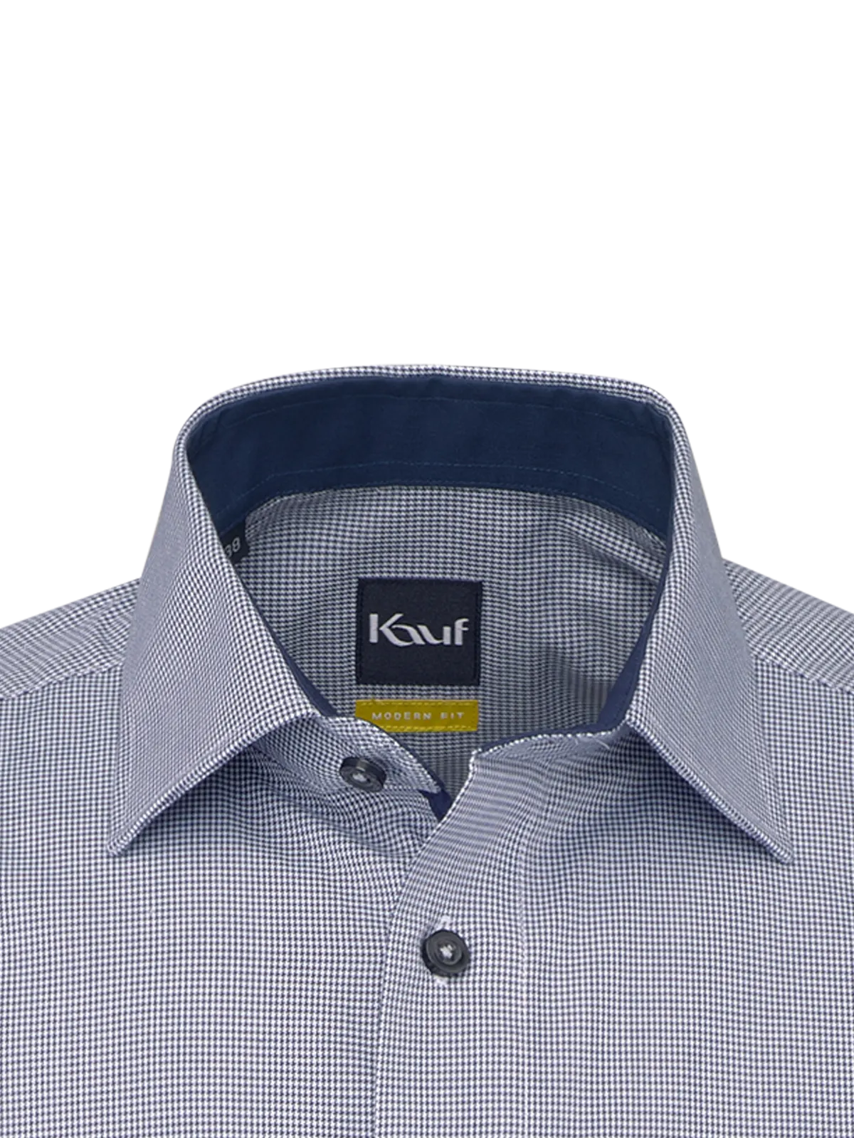 Camicia Pisa New Kent blu scuro e bianca, vestibilità regolare, con raffinato motivo a quadri Vichy