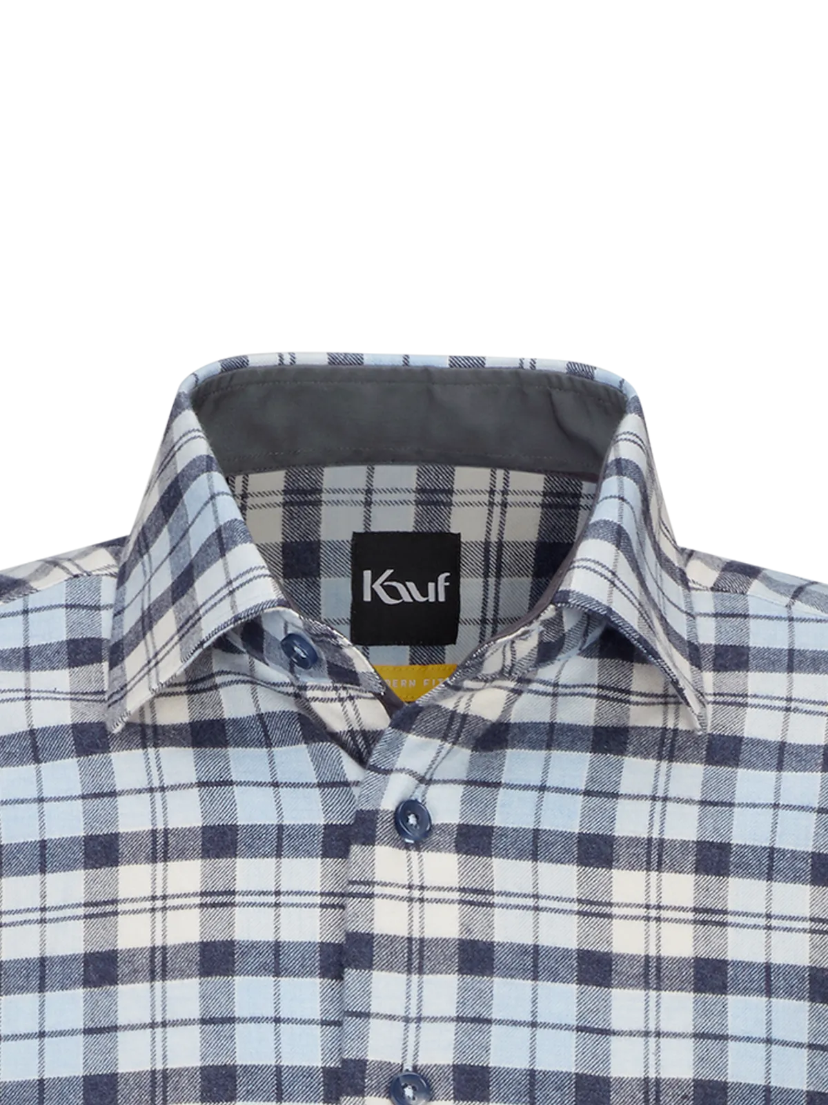 Bari Kent Langarm regular fit mit Kontrast in Flanellqualität