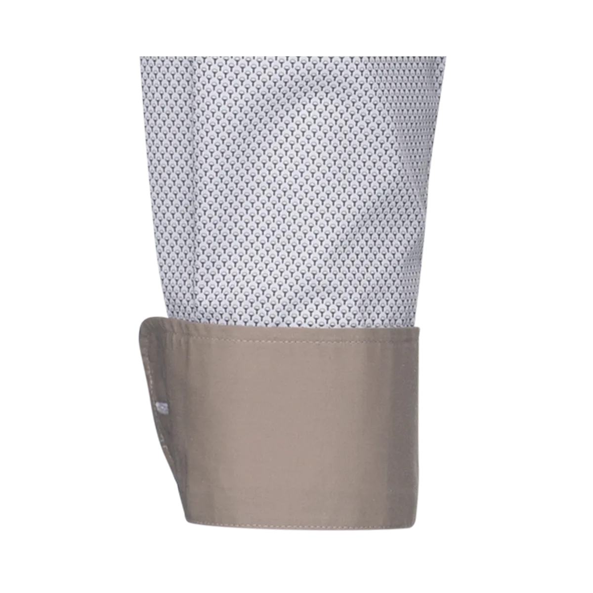 White Firenze New Kent shirt Modern Fit with a beige-grey minimalist pattern