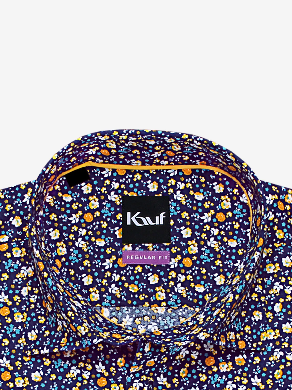 Hemd floral Bari Kent mit Kontrast Kragen