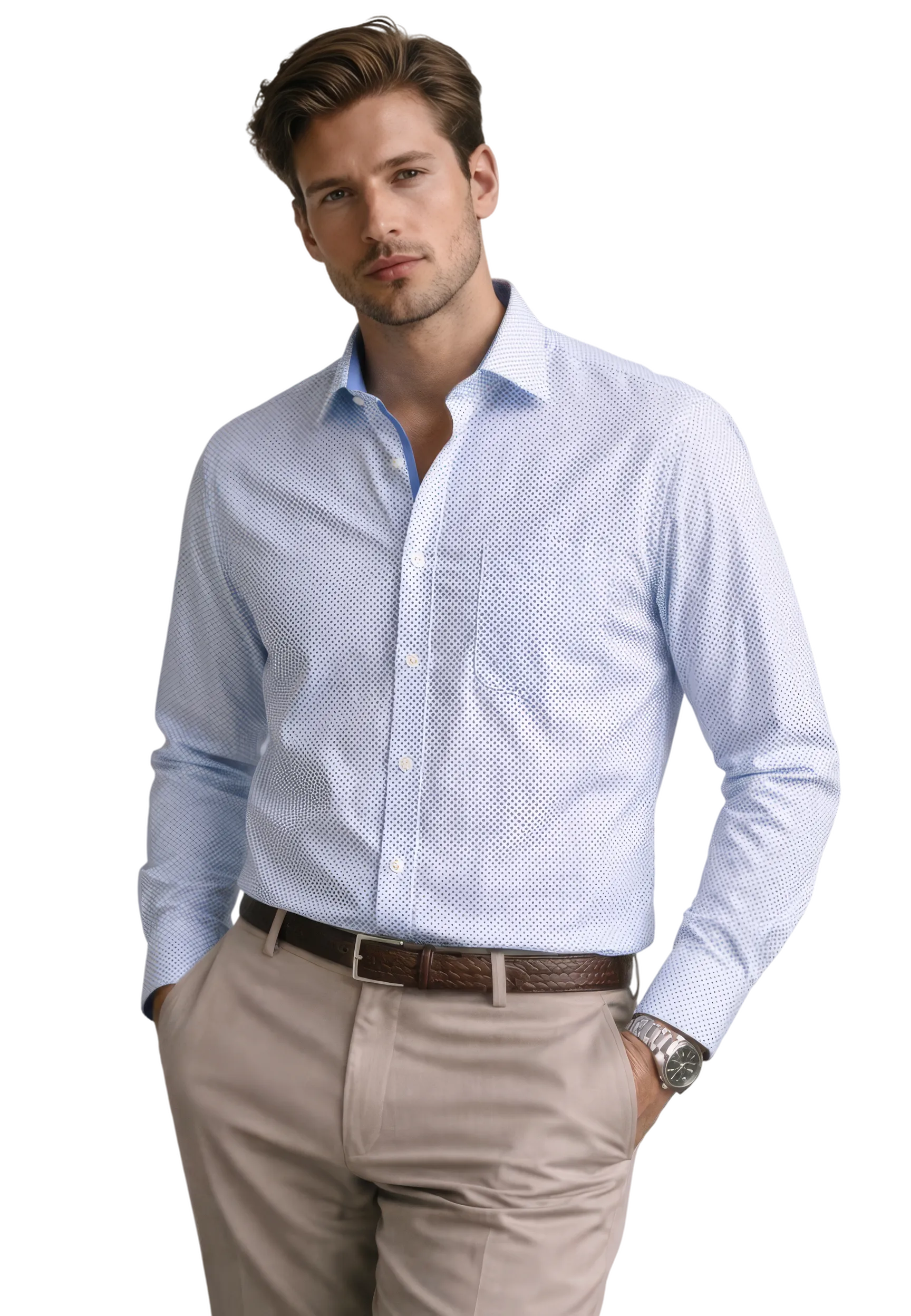 Pisa New Kent a manica lunga regular fit con contrasto