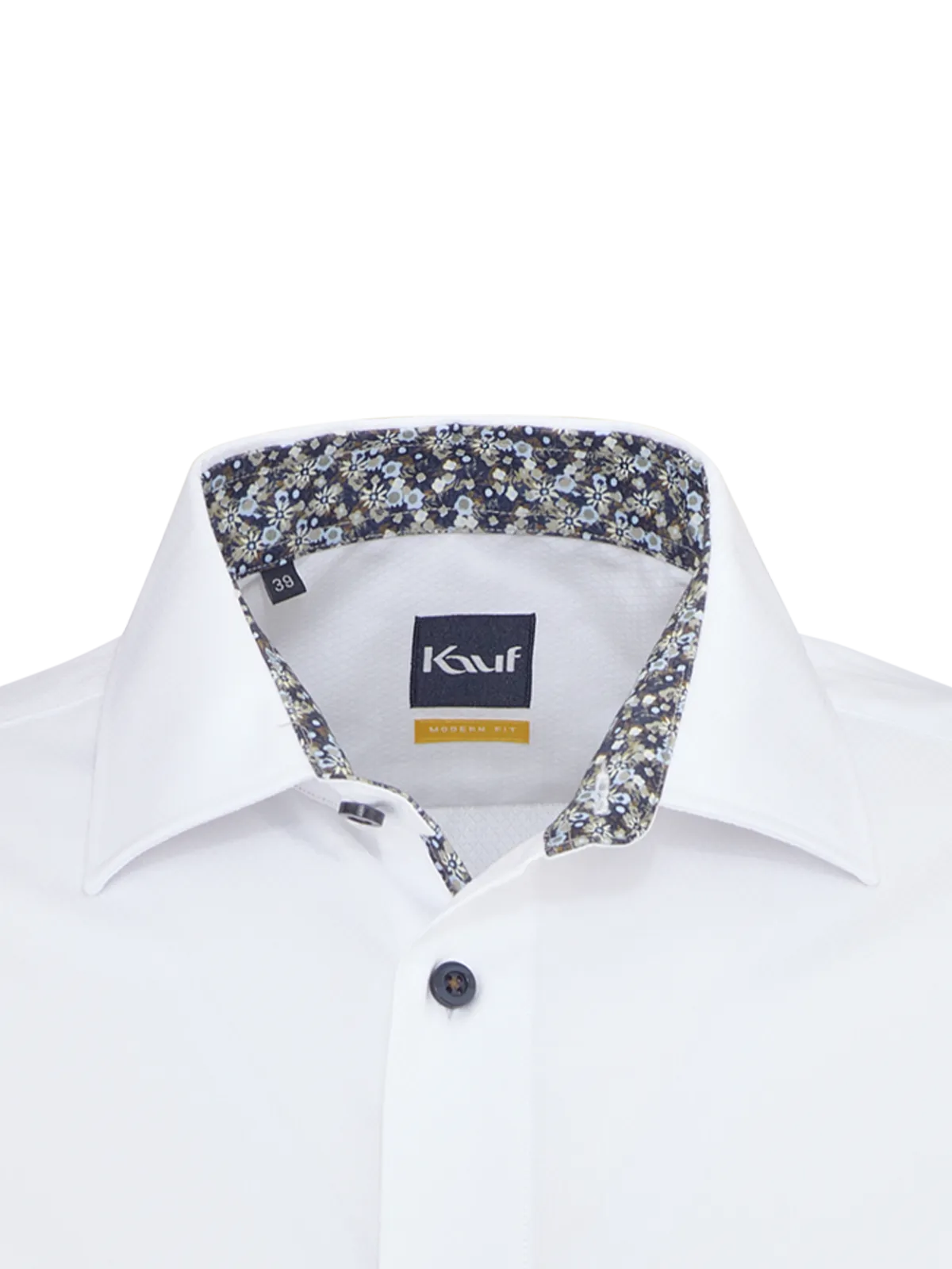 White Firenze New Kent shirt Modern Fit with tone-on-tone diamond pattern