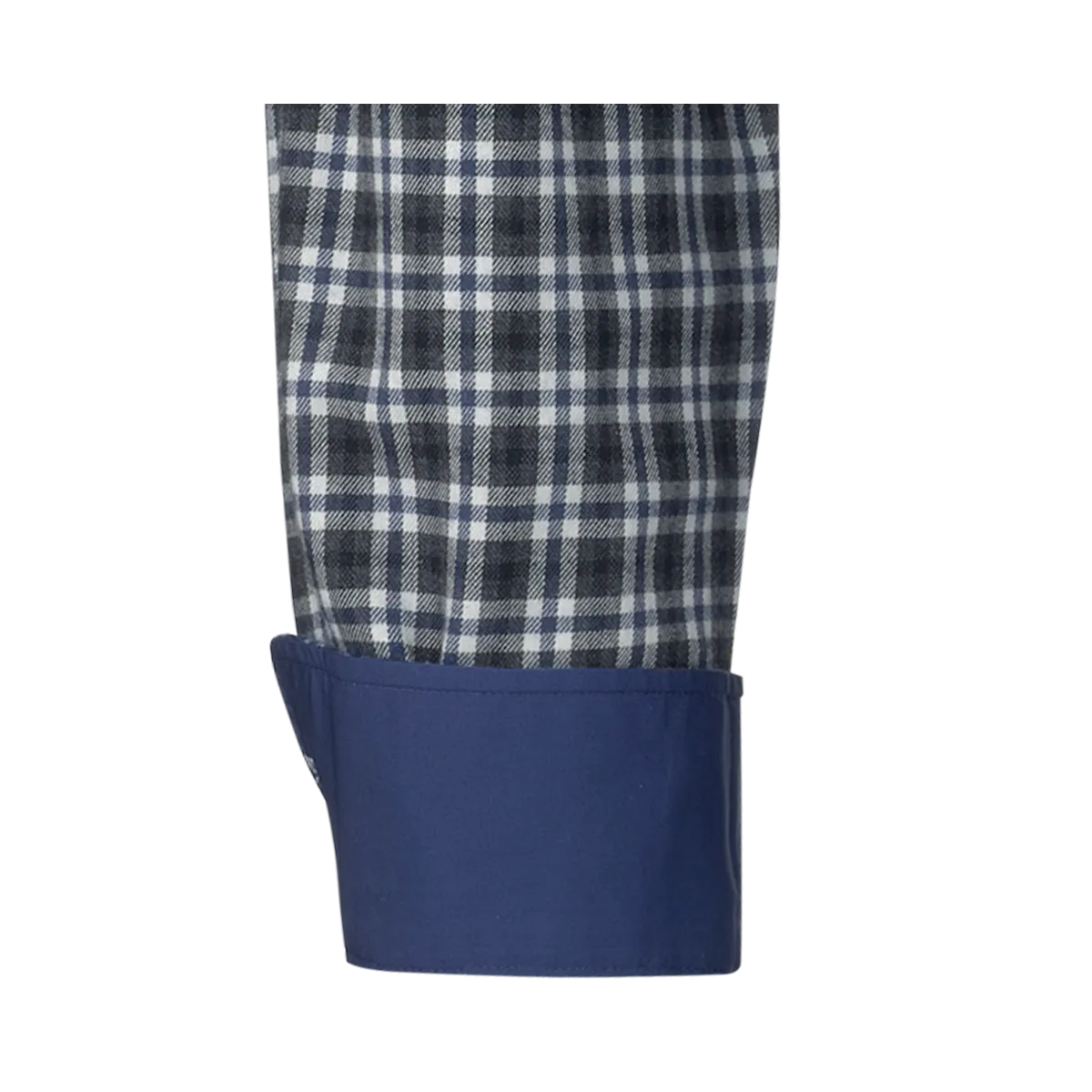 Dark grey-blue Bari Kent flannel shirt with a checked pattern