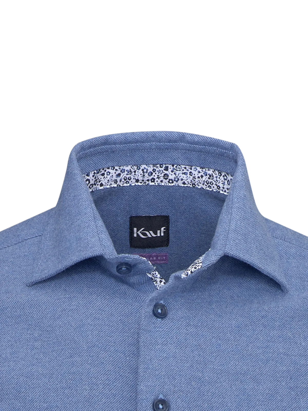 Chemise pour homme Coupe Regular Fit, bleu moyen, en flanelle légère et douce