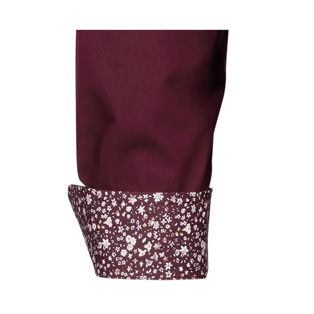 Firenze New Kent manica lunga modern fit rosso vino con contrasto