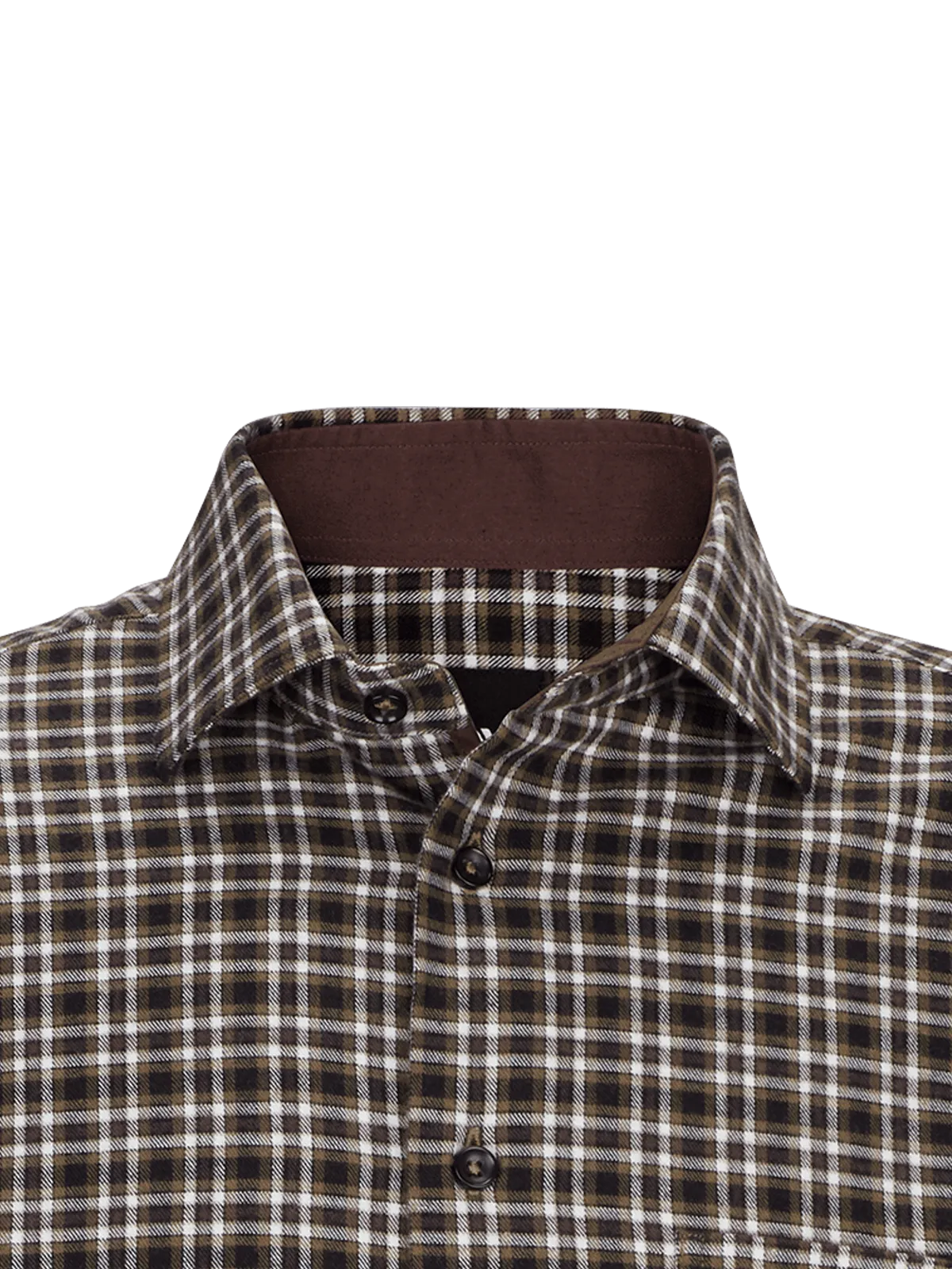 Bari Kent Langarm regular fit mit Kontrast in Flanellqualität