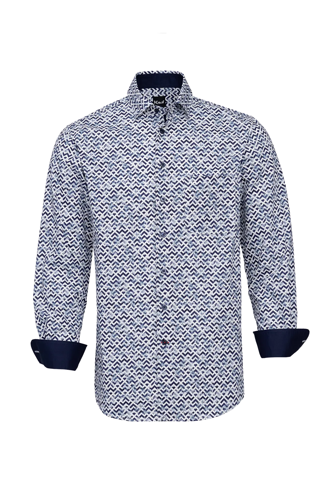 hemd blau weiss gemustert