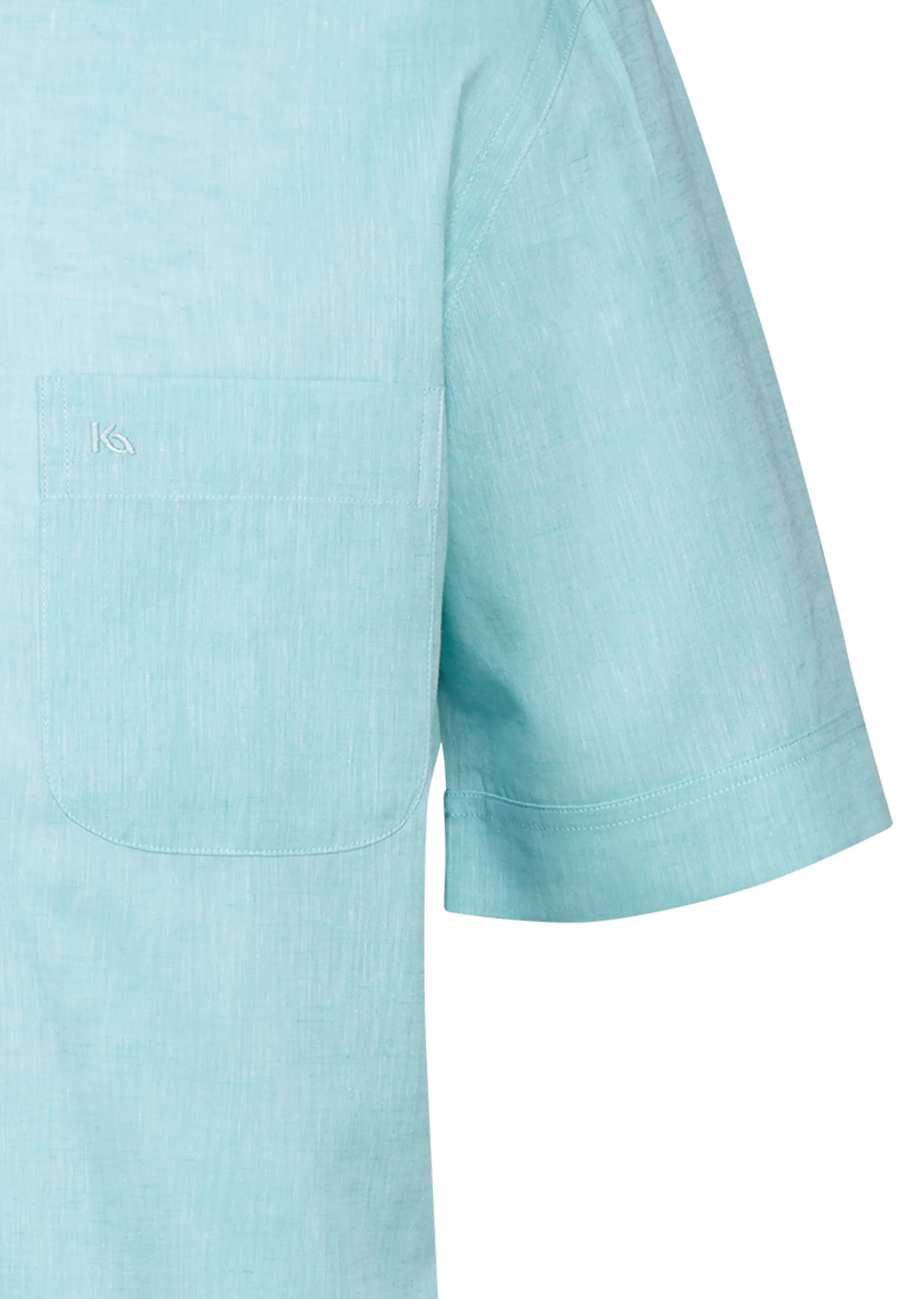 Verona Kent modern fit Kurzarm mit Kontrast mit Leinen