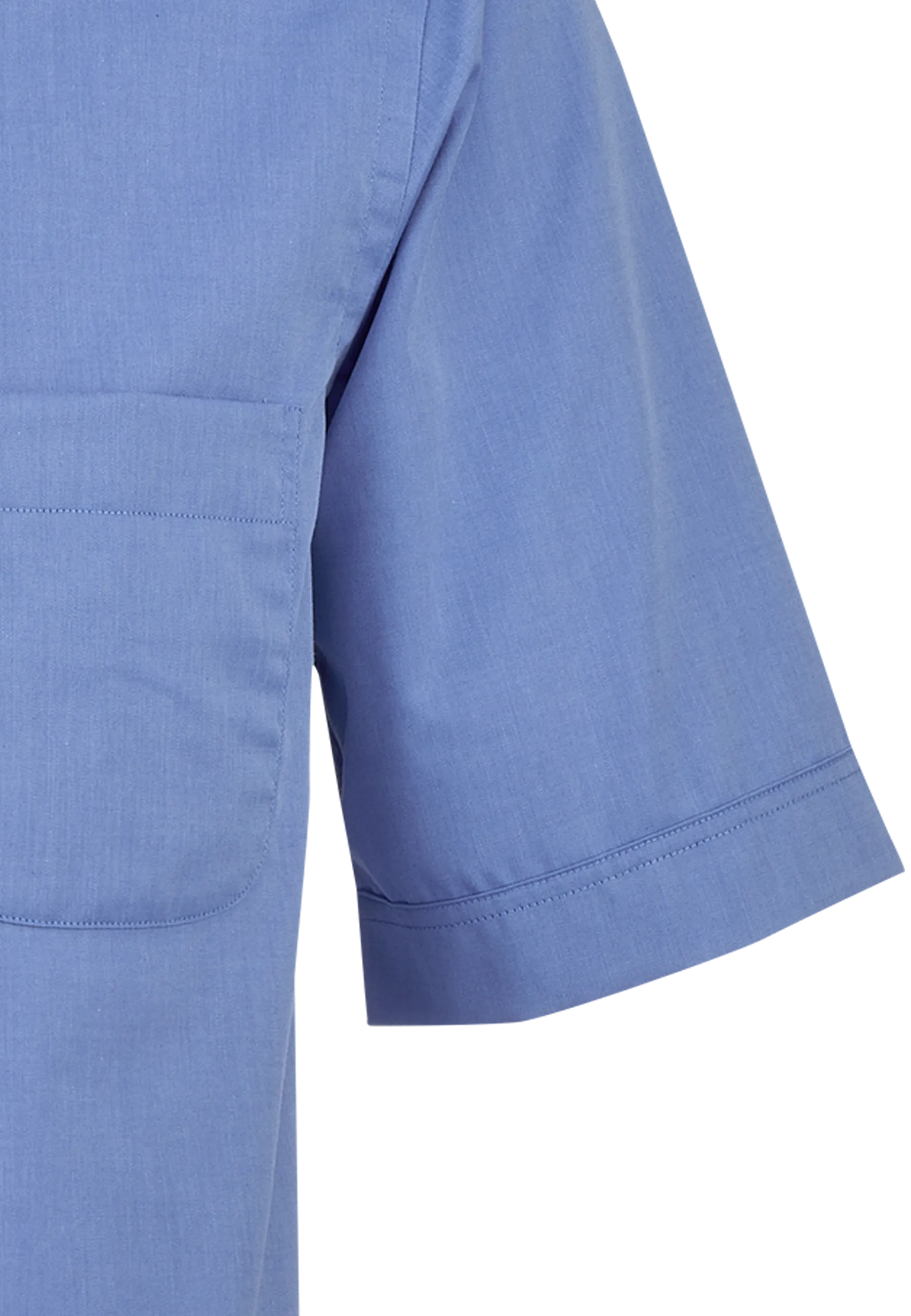 Bügelfreies mittelblaues Kurzarm Businesshemd Modern Fit