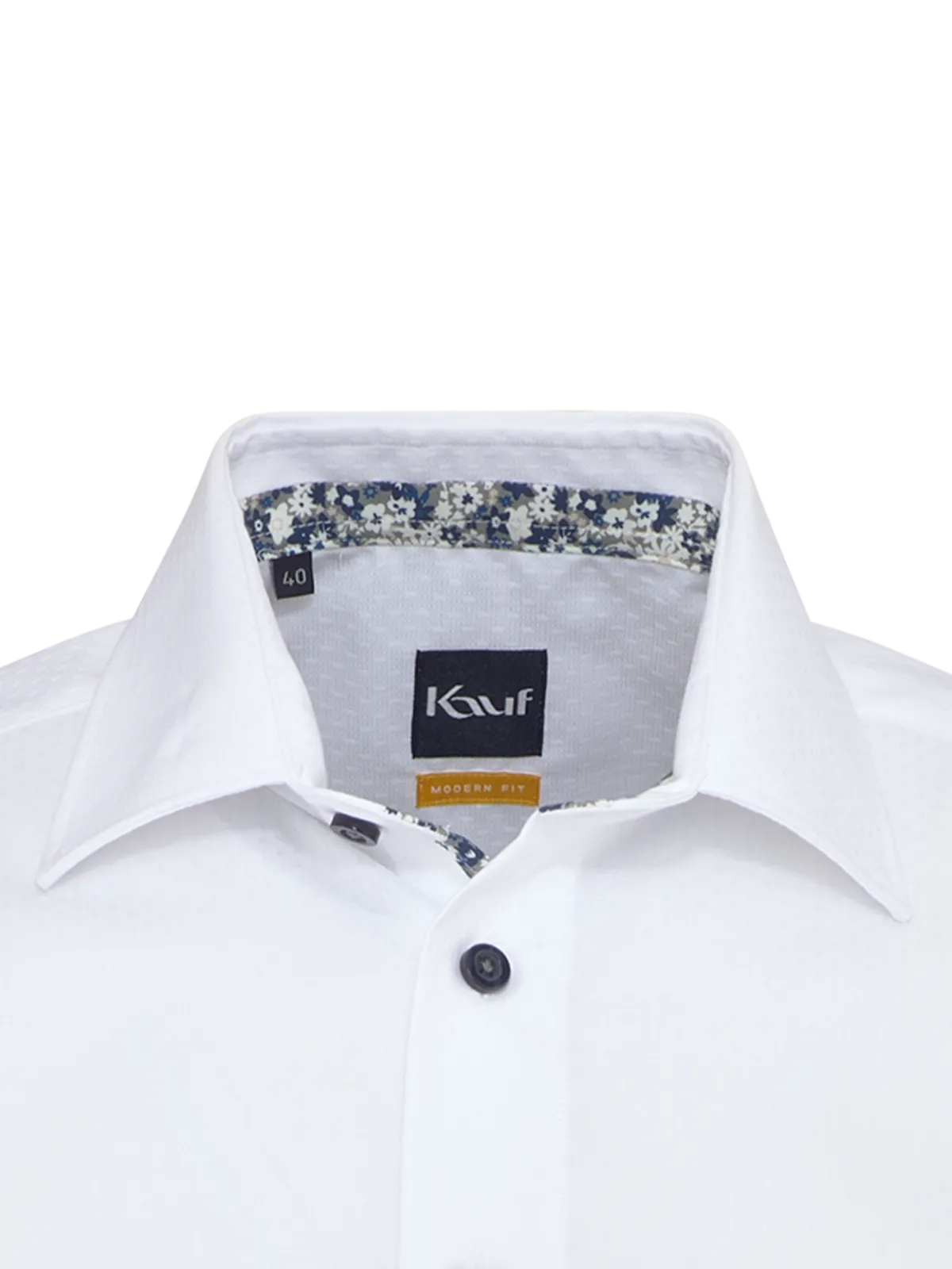 bianca Camicia Firenze New Kent Modern Fit con raffinata trama Dobby