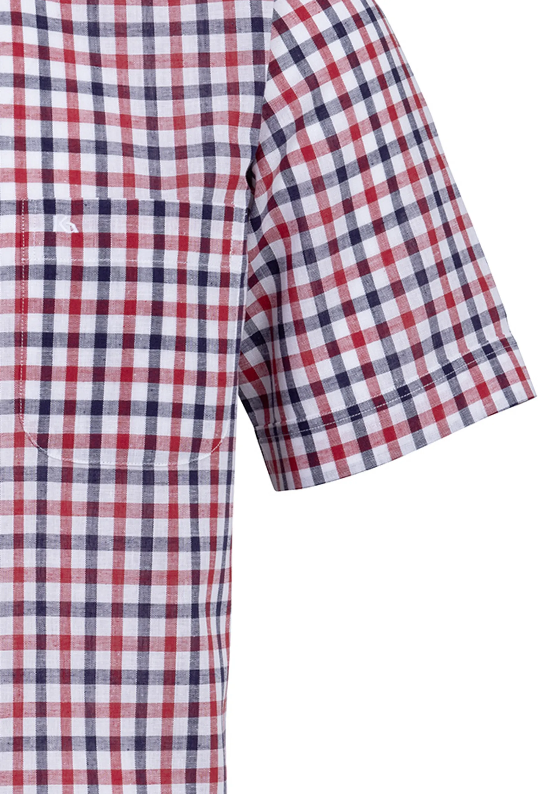 Bari Button Down Kurzarm mit Kontrast mit Leinen
