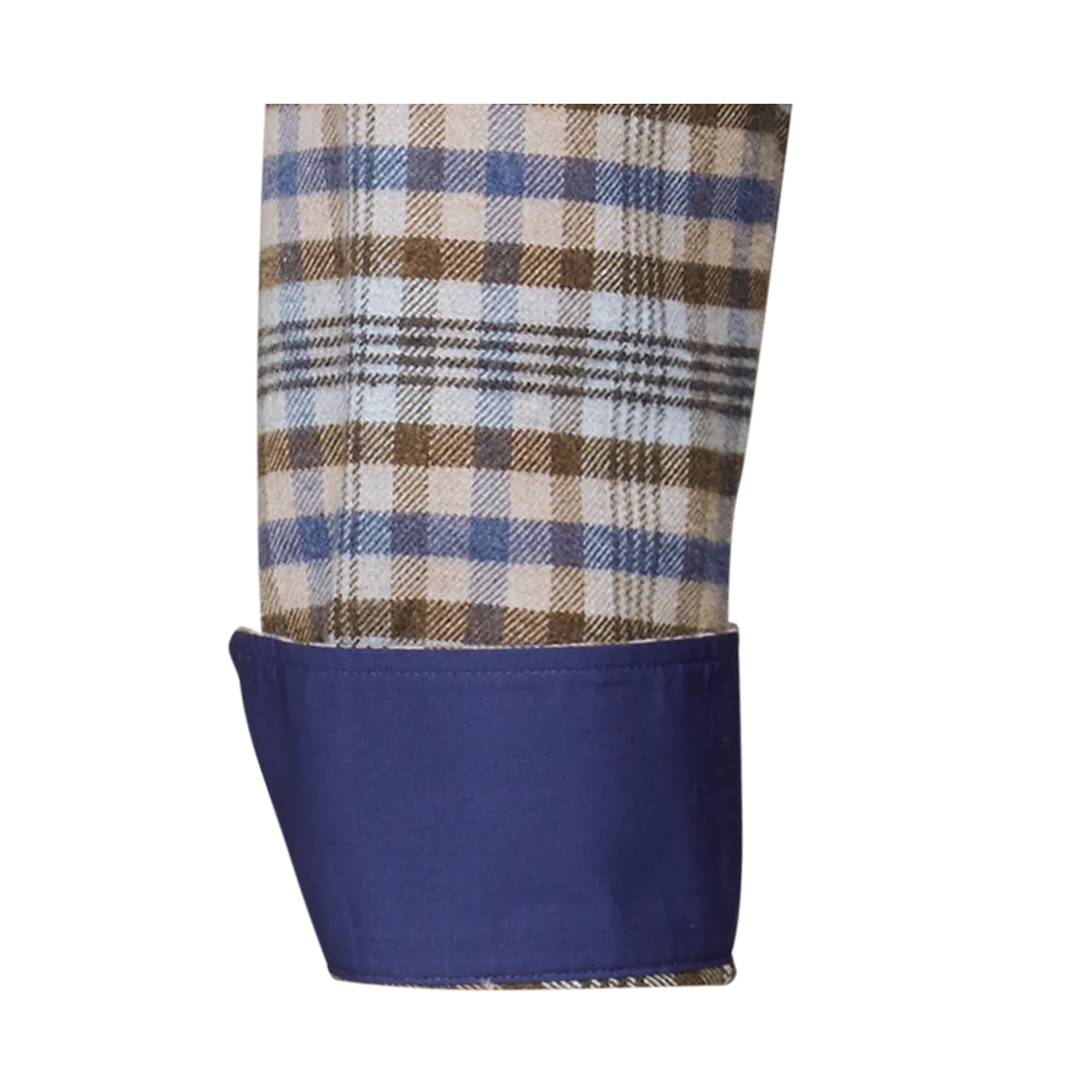 Bari Kent Langarm regular fit mit Kontrast in Flanellqualität