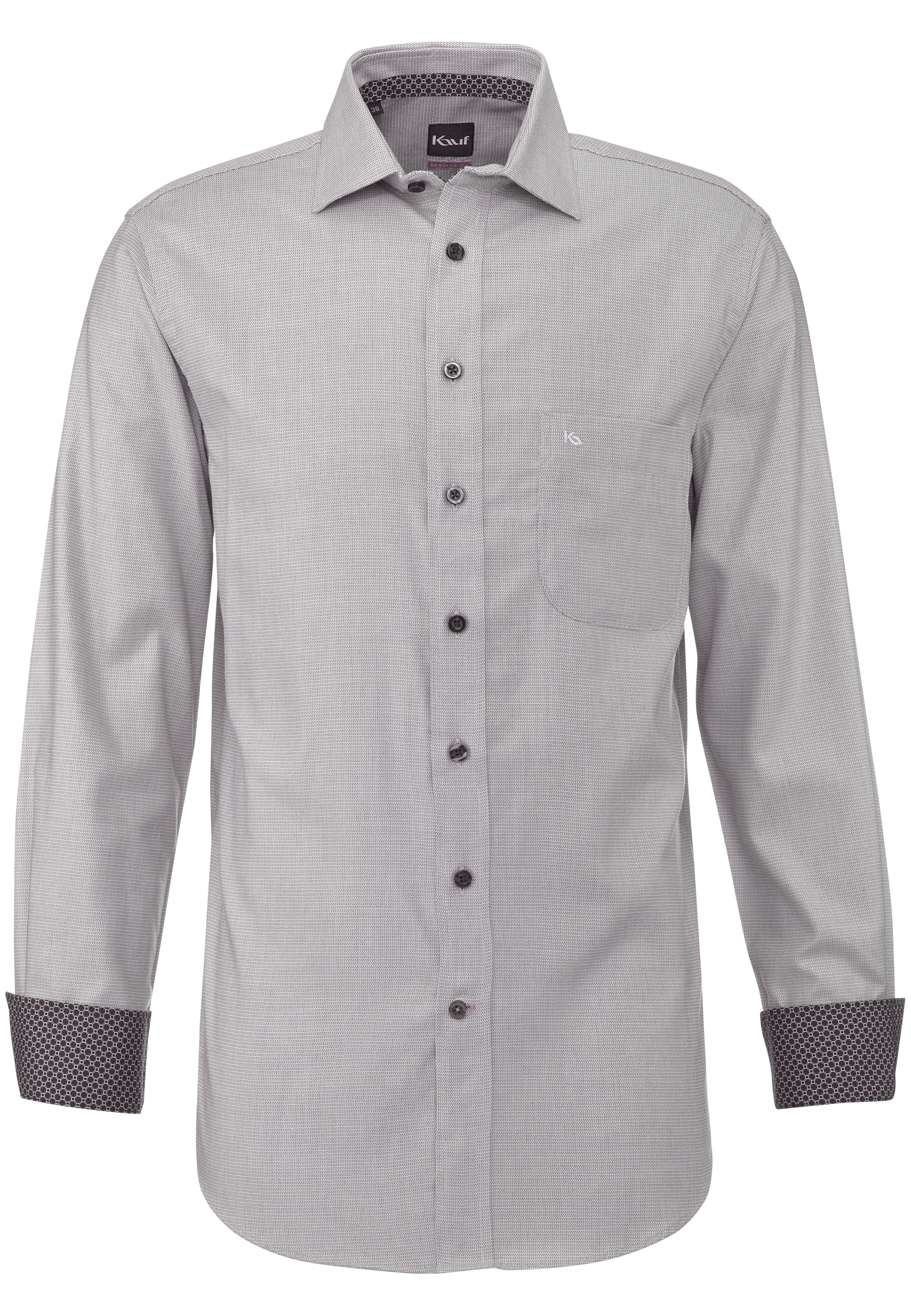 KAUF Regular Fit Herrenhemd 325 30234 100 beige mit feiner Twill-Struktur, New Kent-Kragen und Safety Pocket