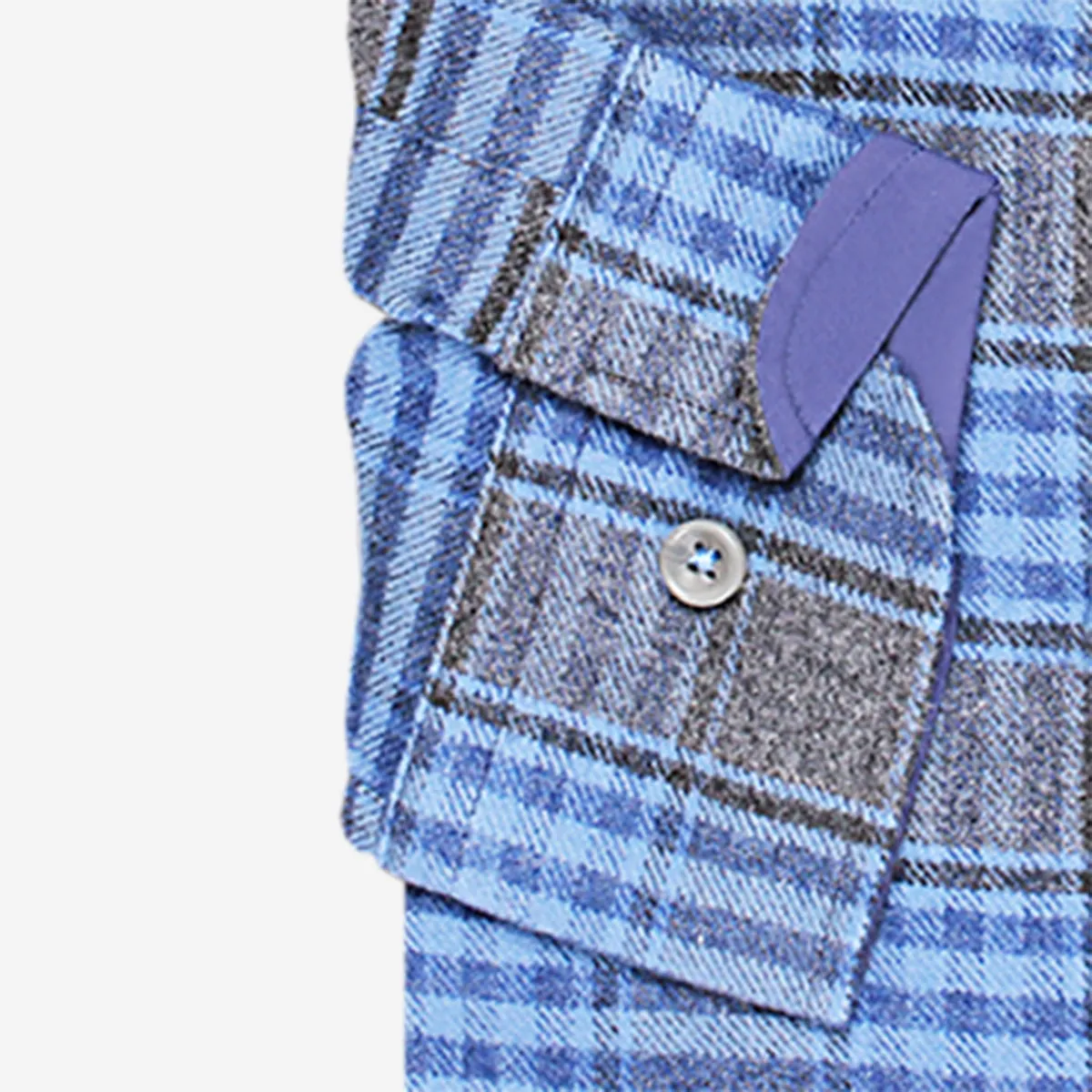 Bari Kent Langarm mit Kontrast in Flanellqualität