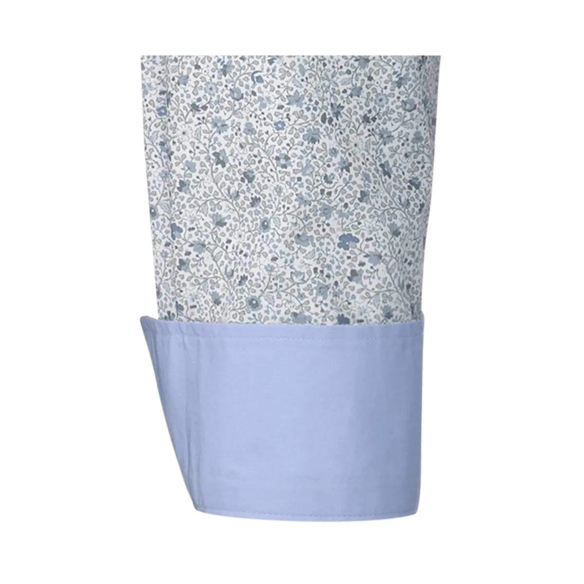 Camicia Bari Kent bianca Regular Fit con motivo floreale azzurro