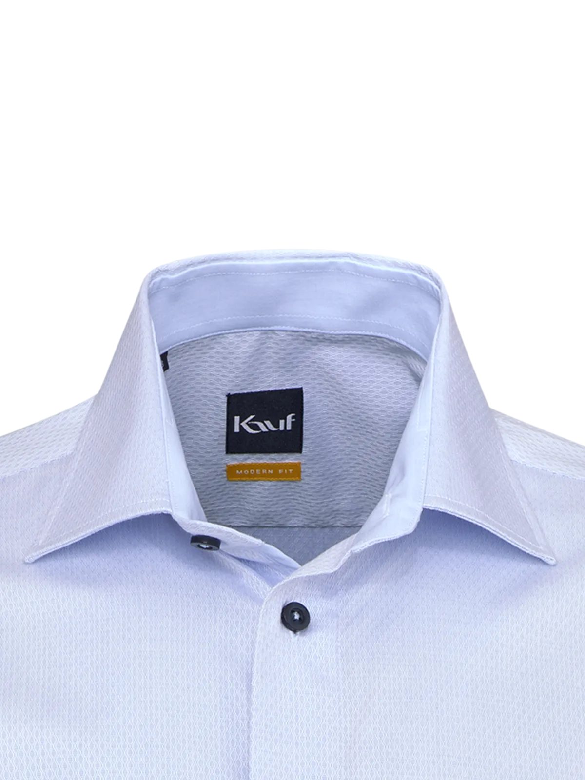 Modern Fit Herrenhemd Hellblau-Weiss mit feinem Jacquardmuster