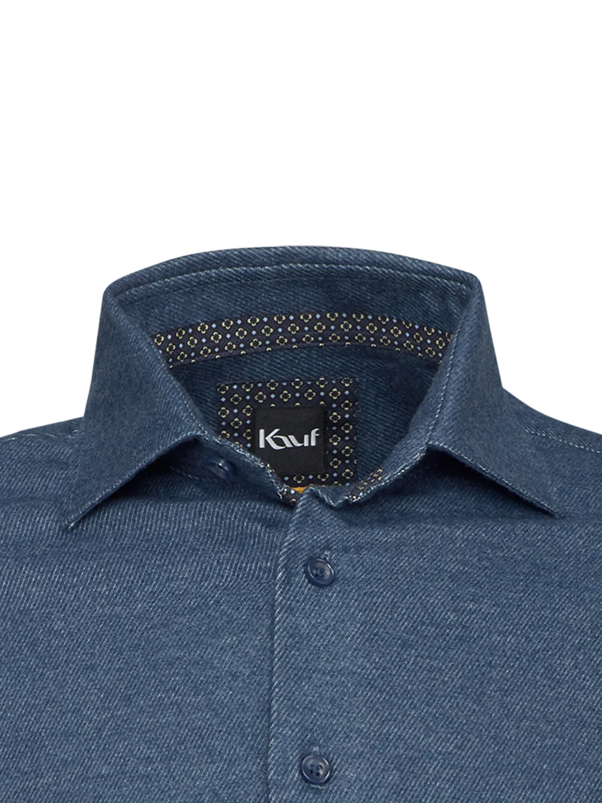 Bari Kent Langarm regular fit mit Kontrast in Flanellqualität