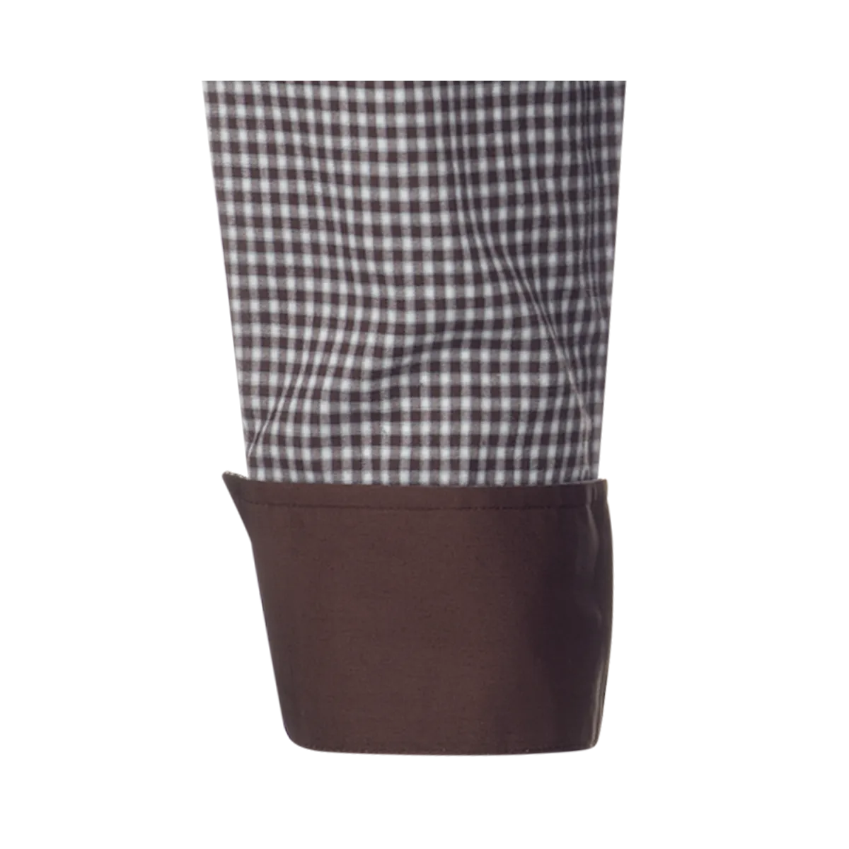 Chemise Bari à carreaux marron foncé, col boutonné, coupe Regular Fit
