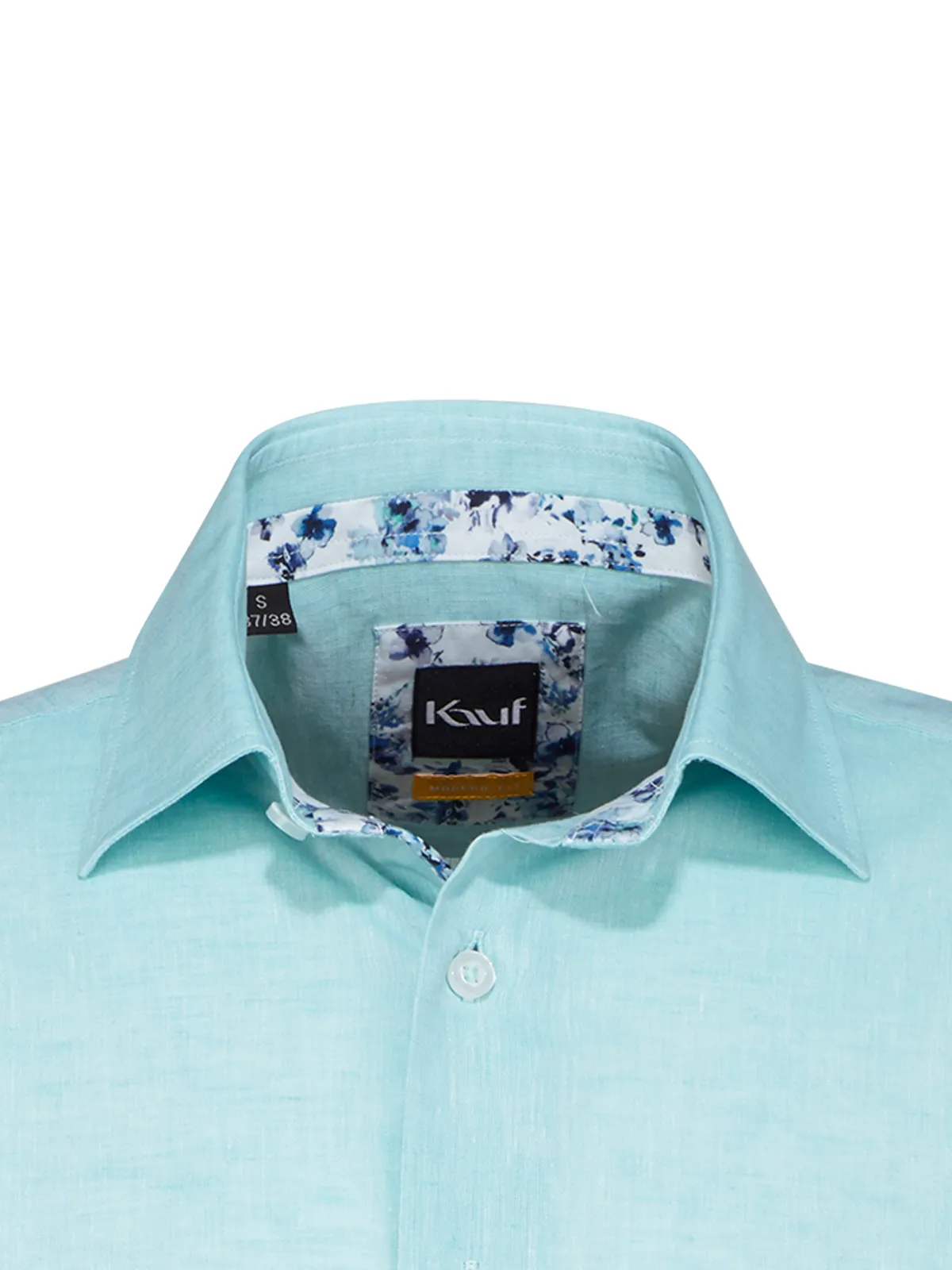 Verona Kent modern fit Kurzarm mit Kontrast mit Leinen