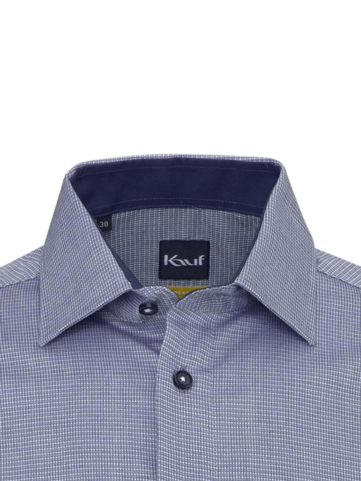 Regular-fit men’s shirt dark blue with a subtle texture
